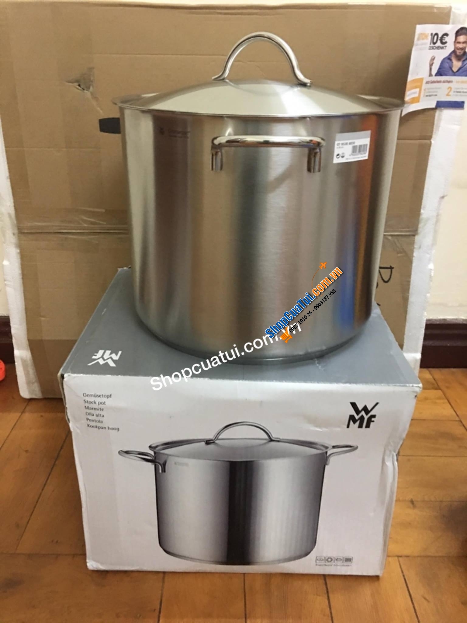 NỒI LUỘC GÀ WMF CROMARGAN 28CM , DUNG TÍCH 14L