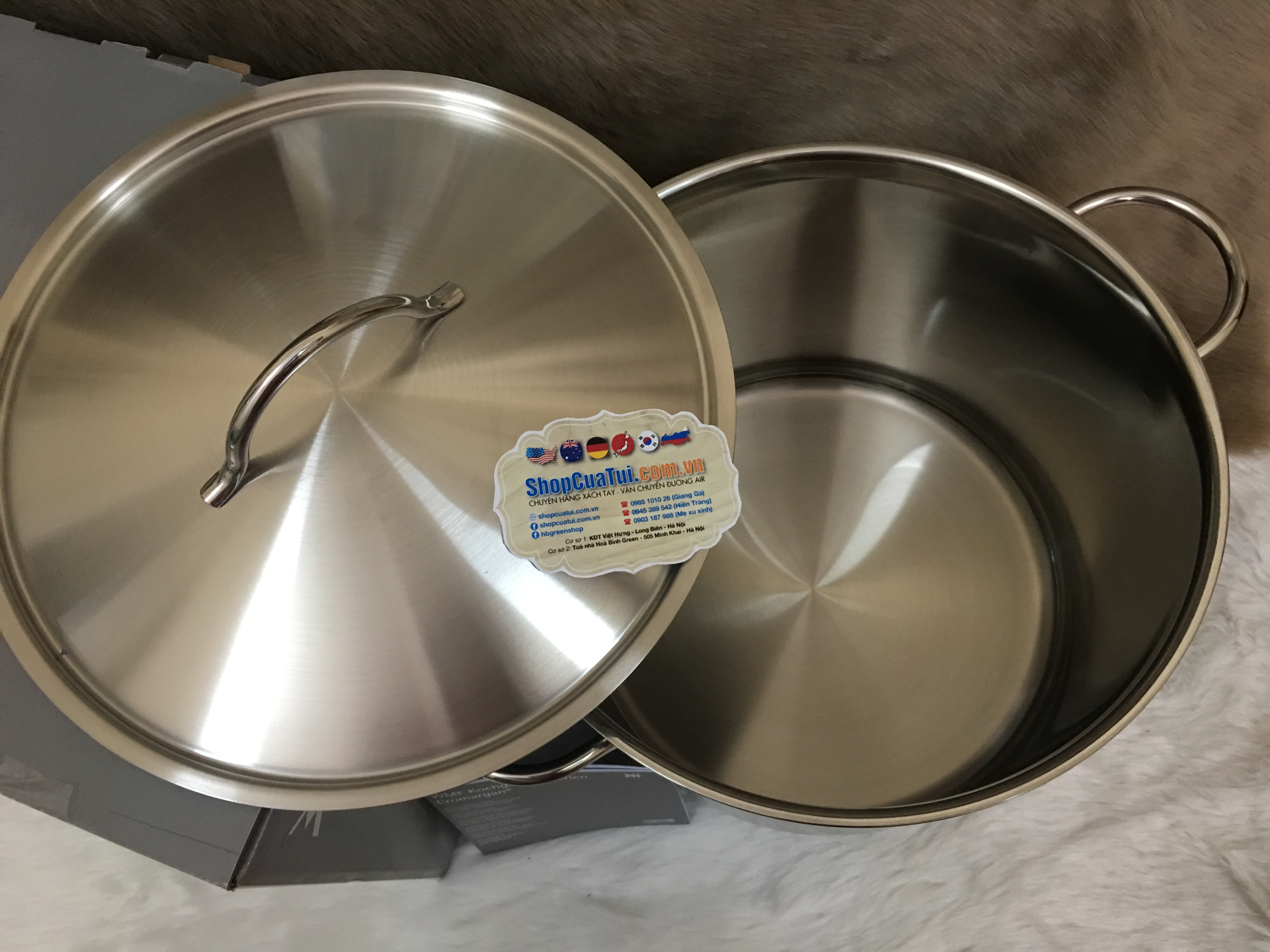 NỒI LUỘC GÀ WMF CROMARGAN 28CM , DUNG TÍCH 14L