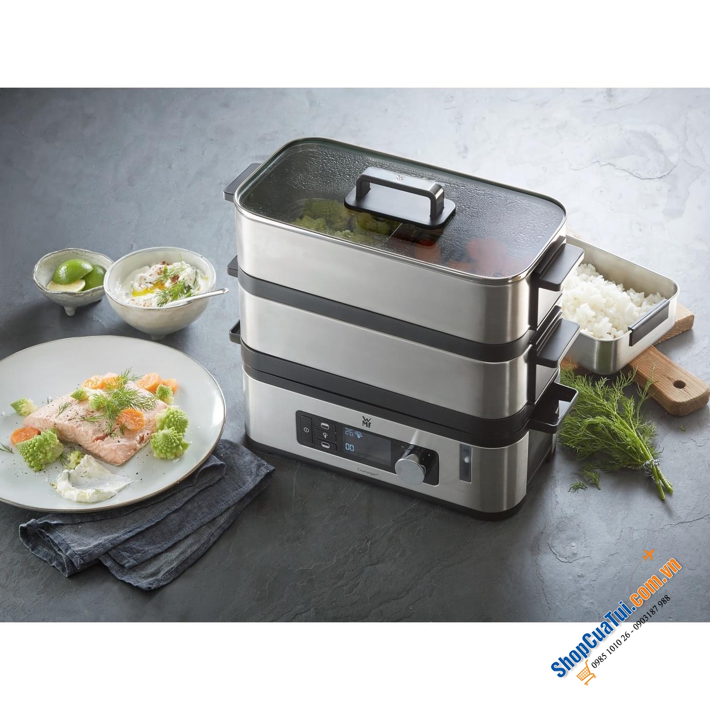 NỒI HẤP 2 tầng WMF CROMARGAN – BÍ QUYẾT CHO GIA ĐÌNH LUÔN MẠNH KHOẺ