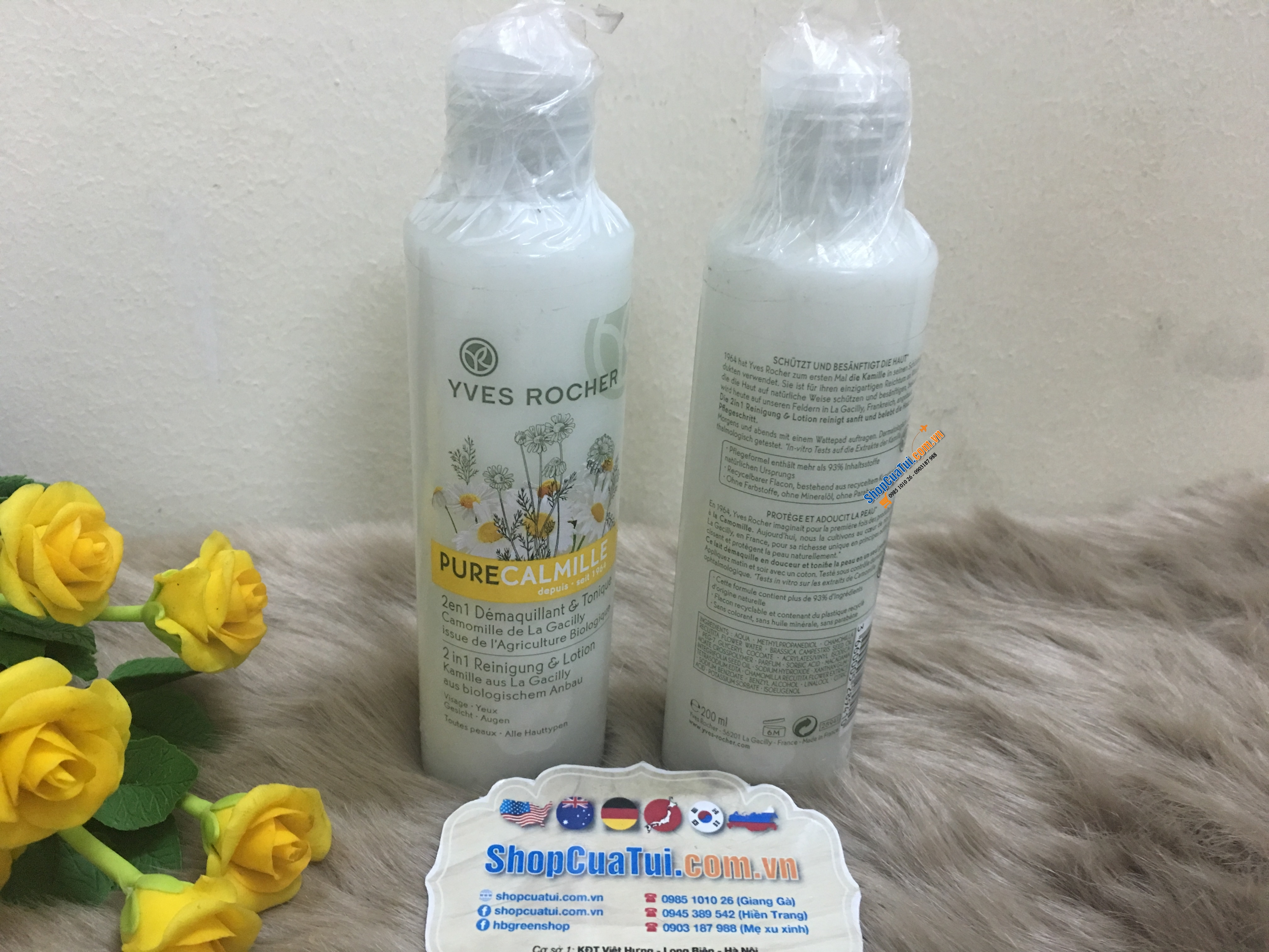 Nước Hoa hồng - Tẩy trang & toner dạng sữa 200ml Pure Calmille Yves Rocher