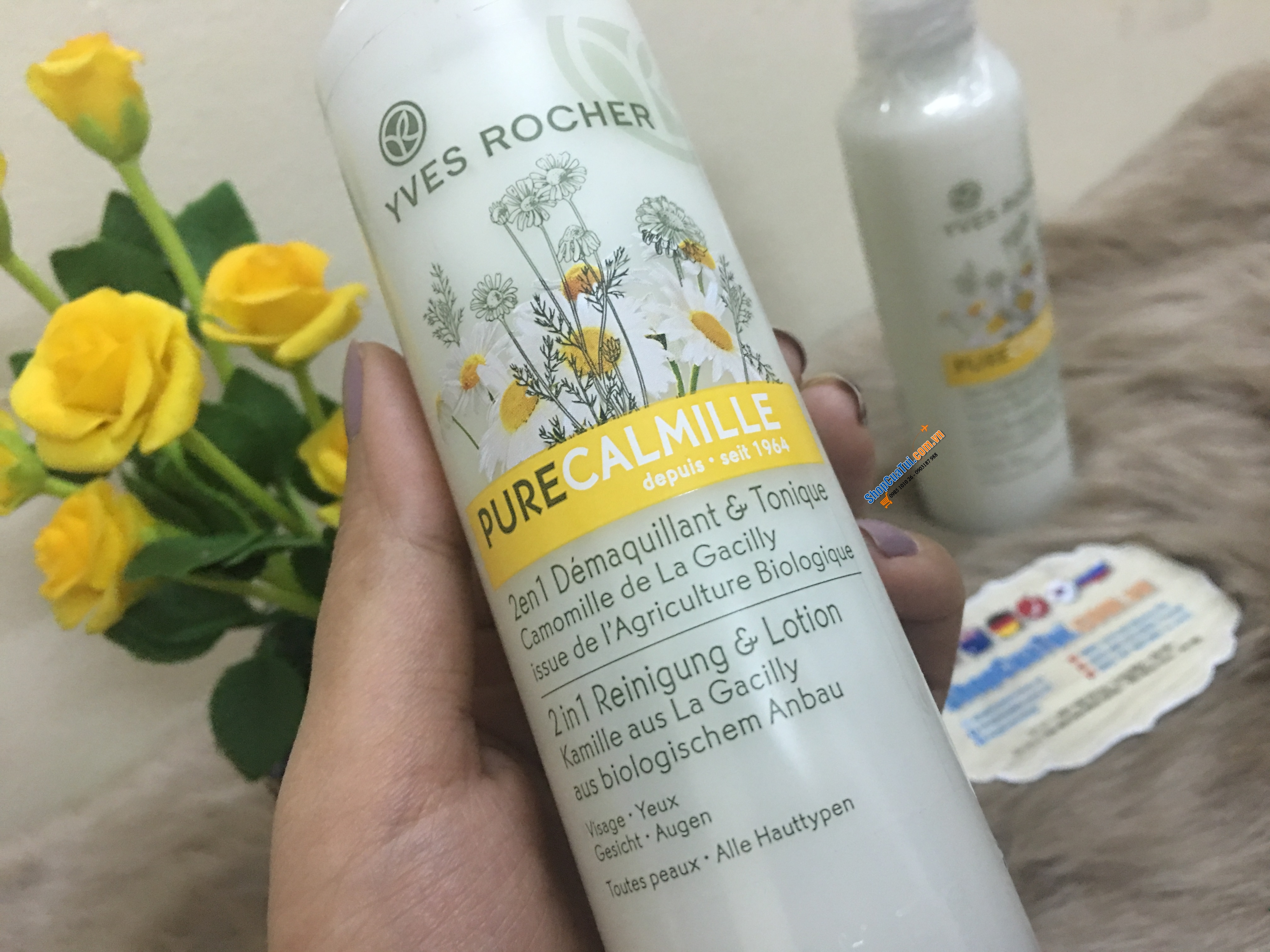 Nước Hoa hồng - Tẩy trang & toner dạng sữa 200ml Pure Calmille Yves Rocher