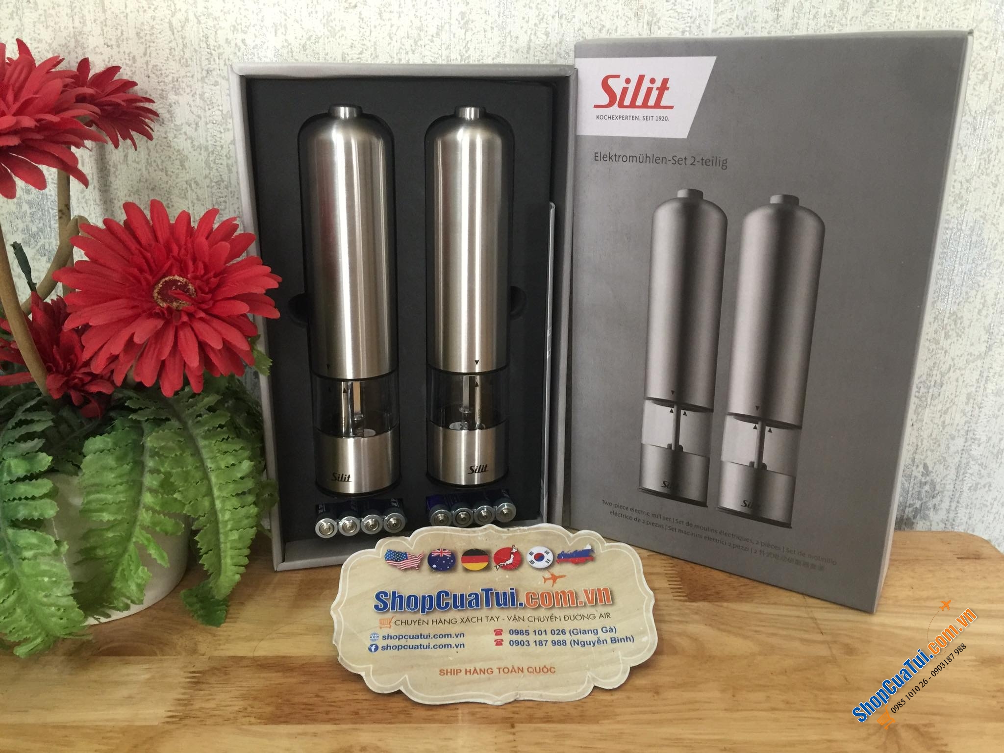 Set xay tiêu muối Silit chạy pin tiểu