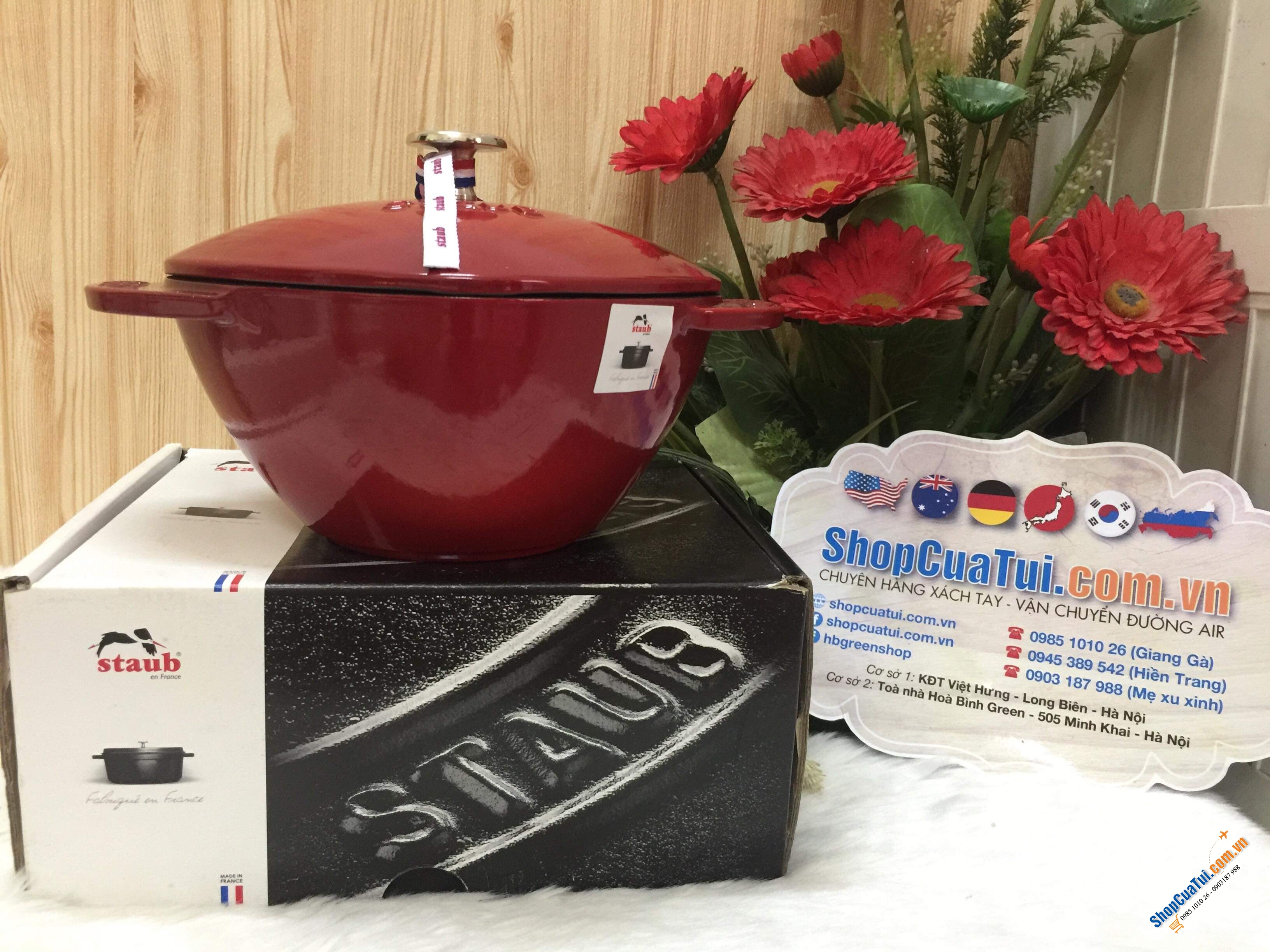 Nồi gang đúc trái tim nguyên khối Staub - made in France