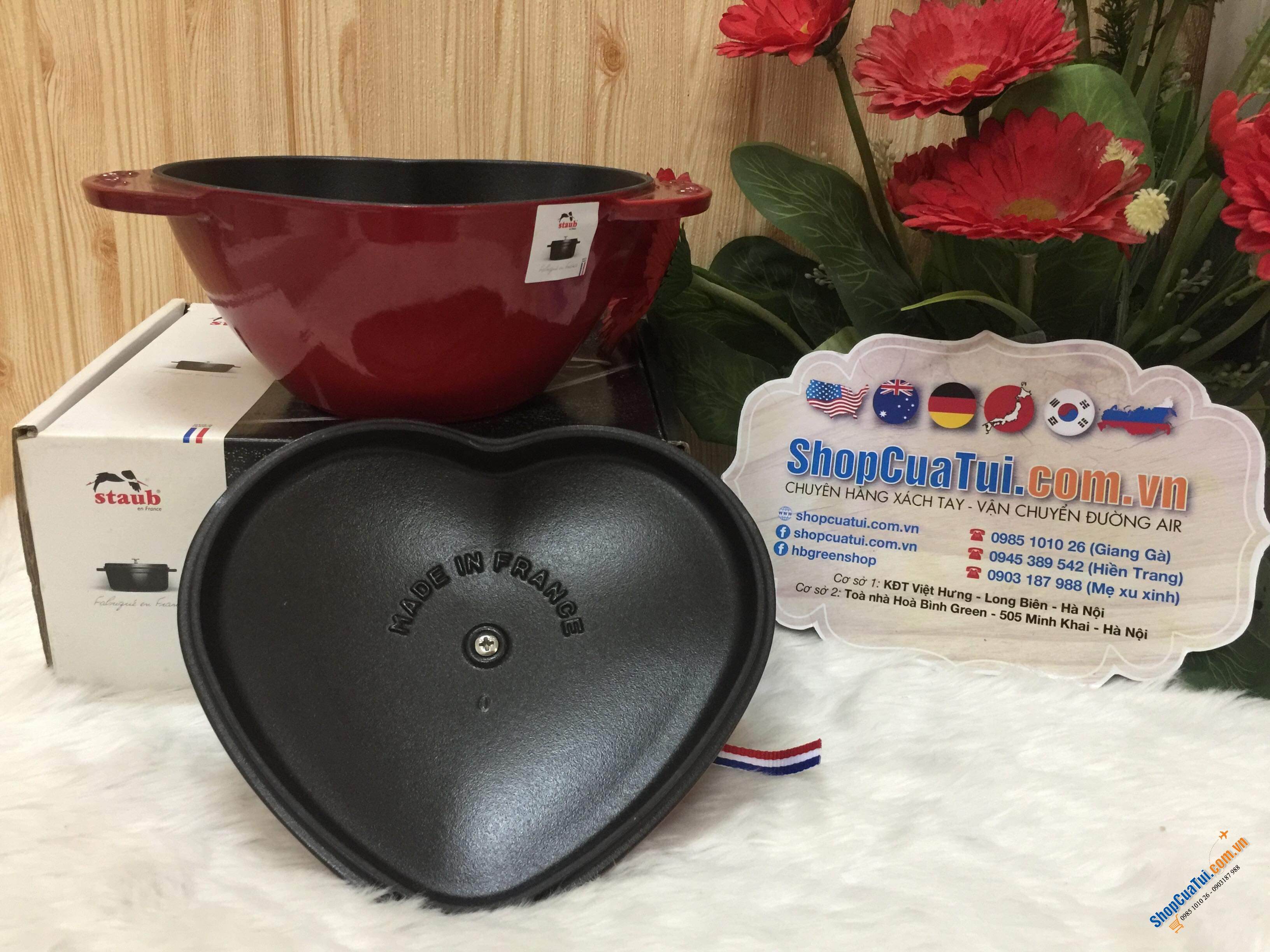 Nồi gang đúc trái tim nguyên khối Staub - made in France