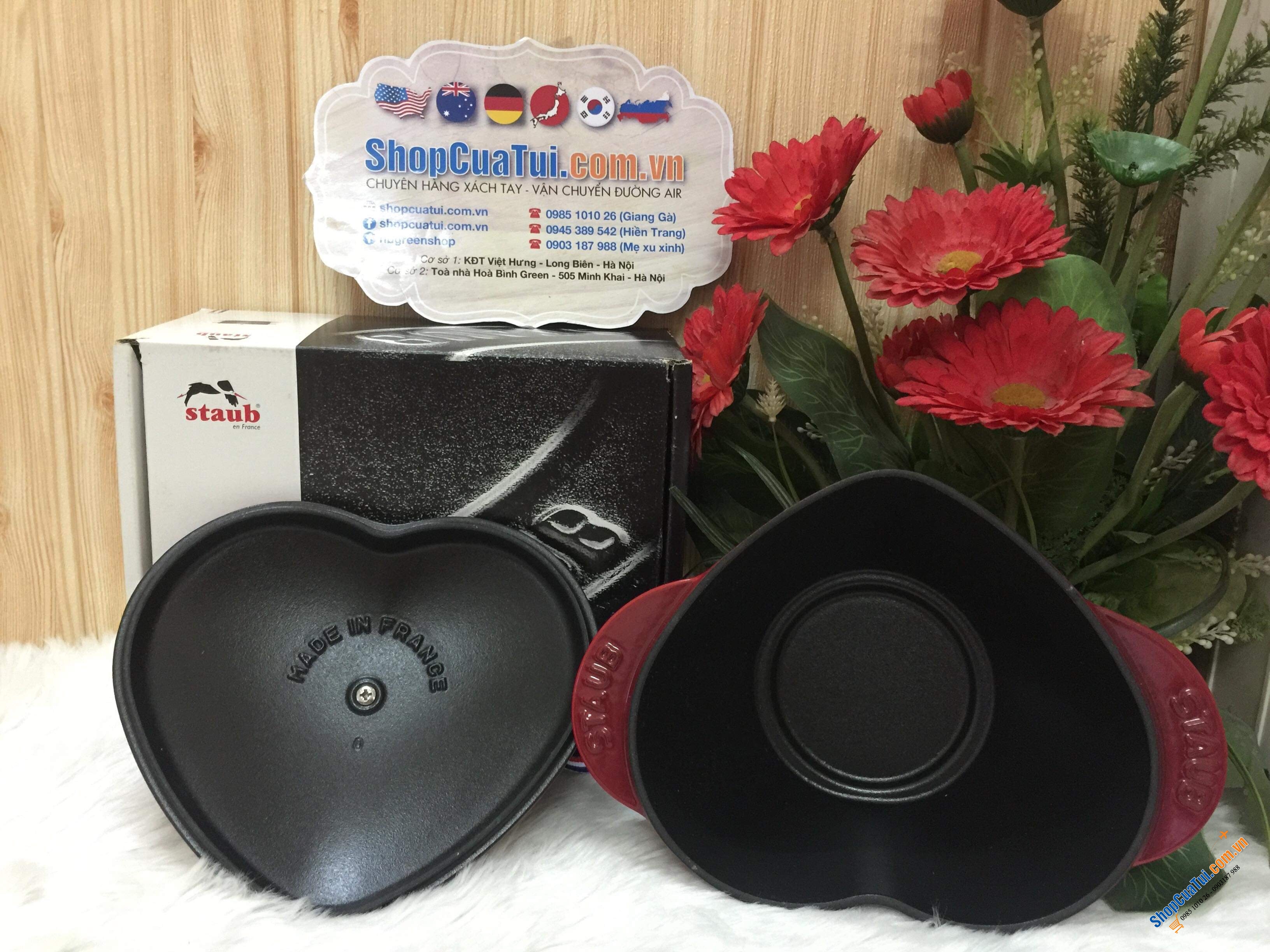Nồi gang đúc trái tim nguyên khối Staub - made in France