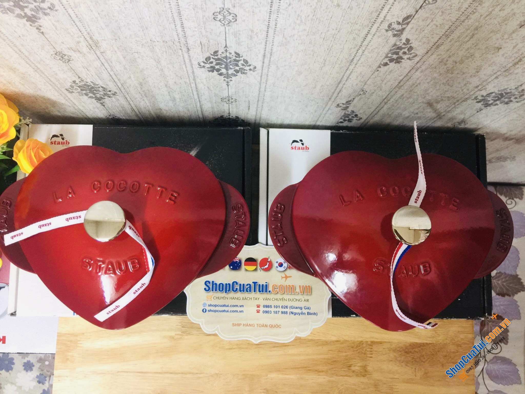 Nồi gang đúc trái tim nguyên khối Staub - made in France