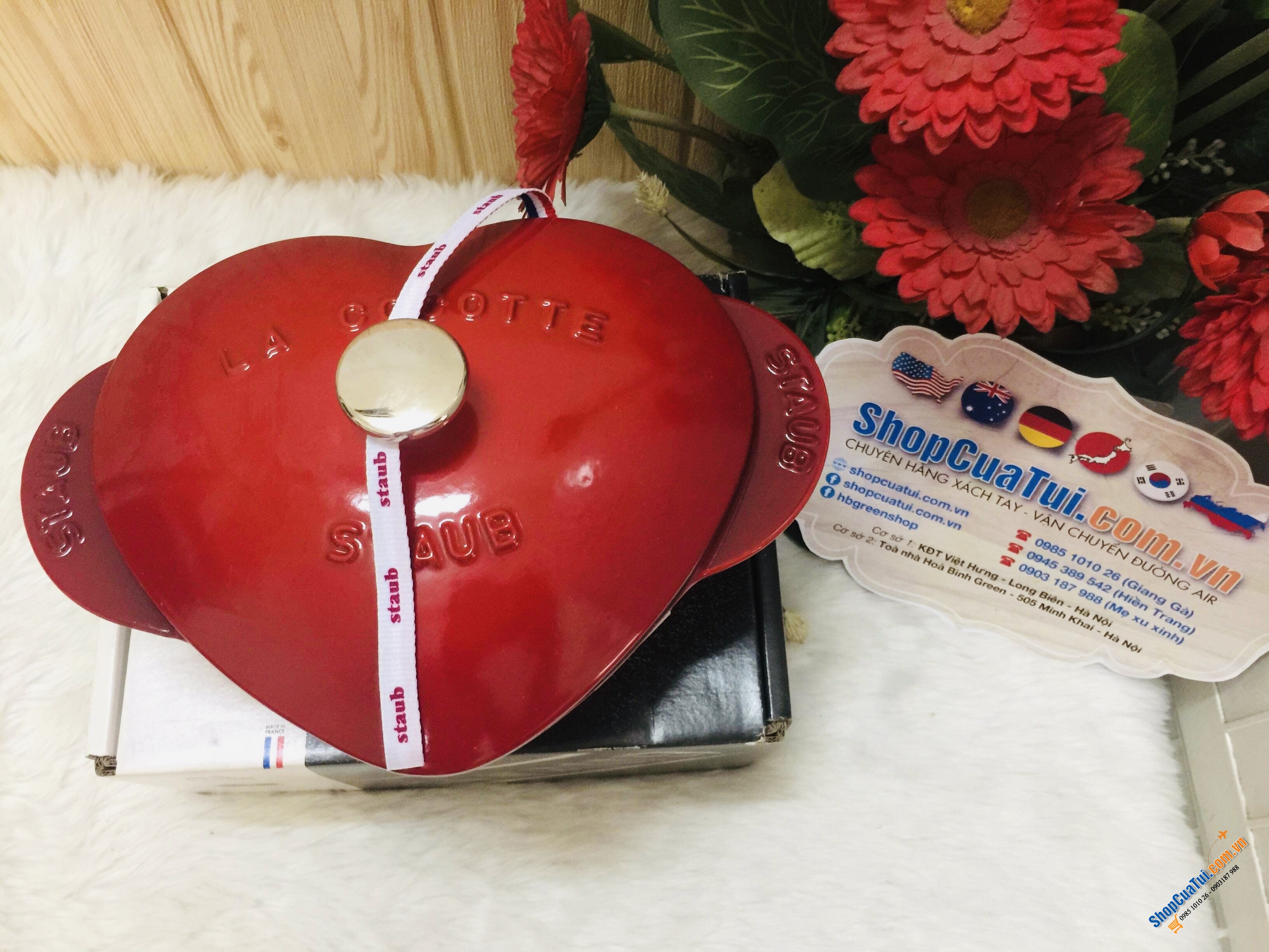 Nồi gang đúc trái tim nguyên khối Staub - made in France