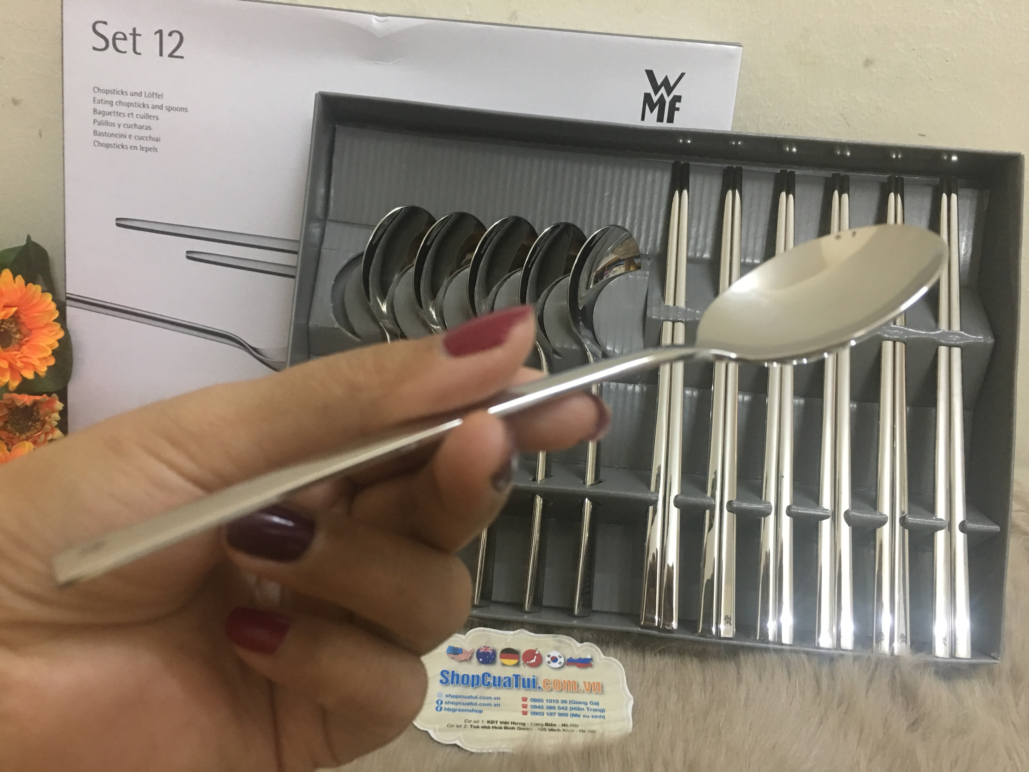 Set đũa thìa inox của WMF 6 người ăn