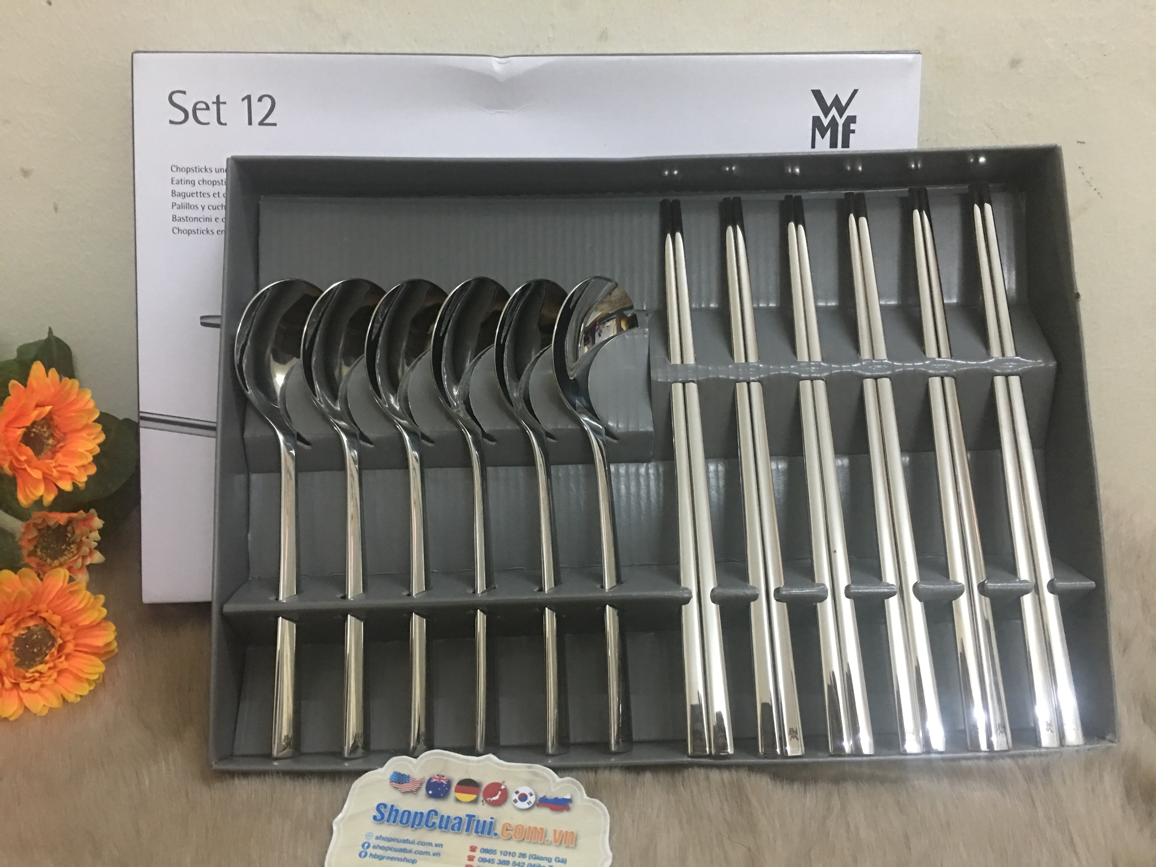 Set đũa thìa inox của WMF 6 người ăn