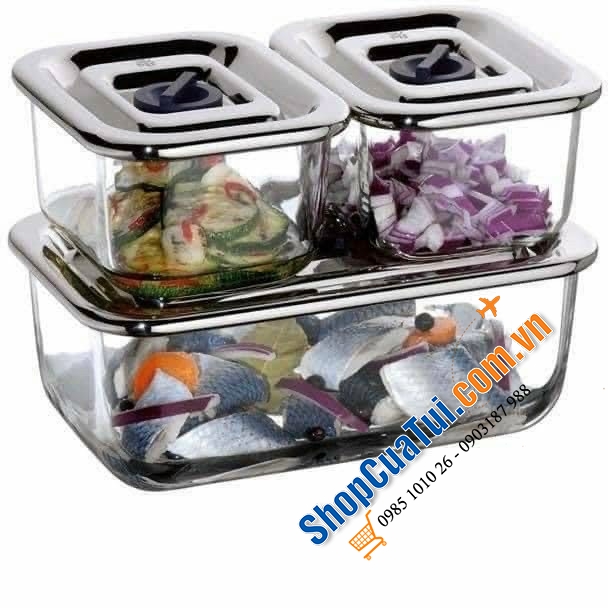 SET 3 HỘP THUỶ TINH ĐỰNG THỰC PHẨM WMF - Made in Germany