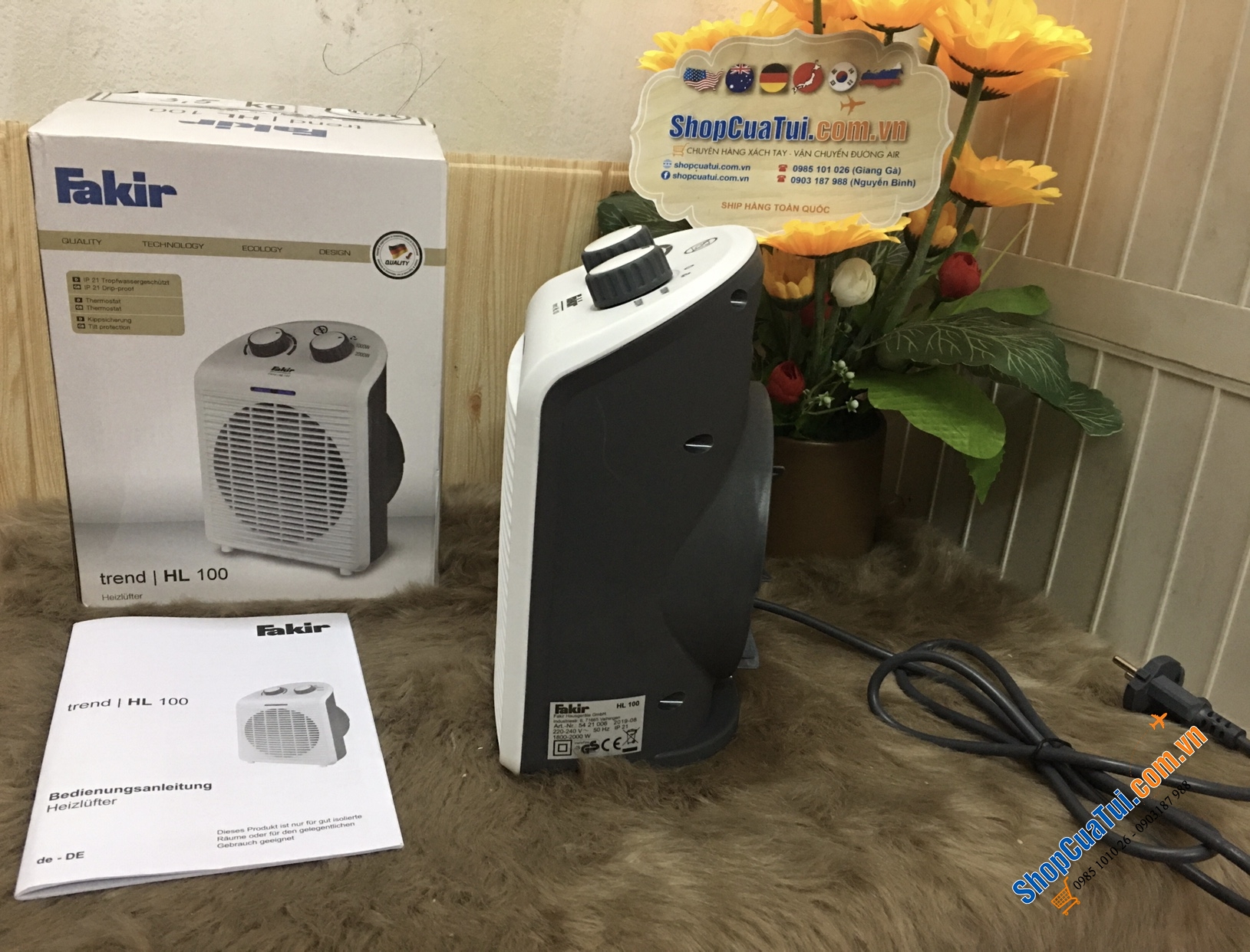QUẠT SƯỞI FAKIR HL100 ( Có cả chiều mát) và để được trong nhà tắm