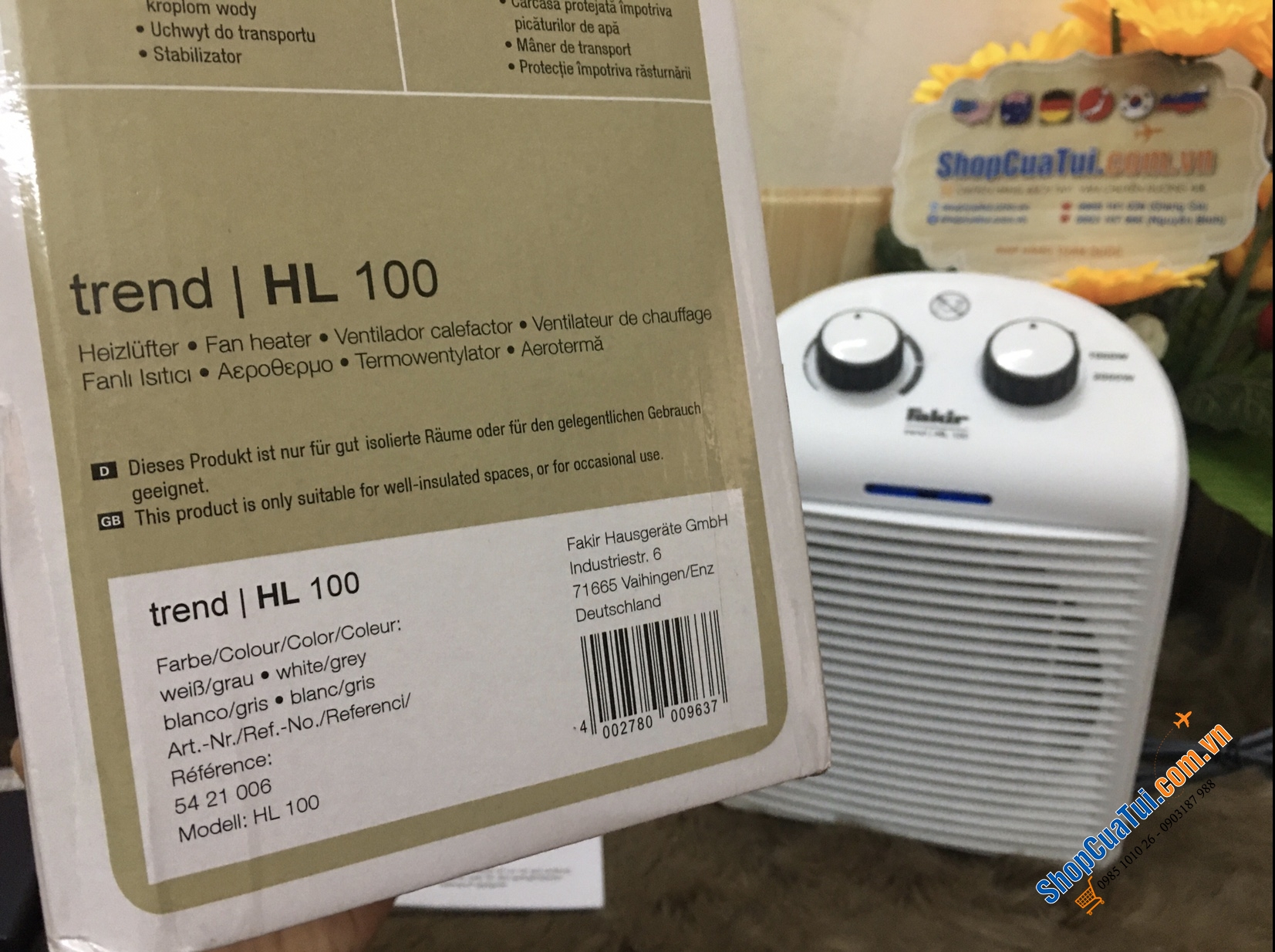 QUẠT SƯỞI FAKIR HL100 ( Có cả chiều mát) và để được trong nhà tắm