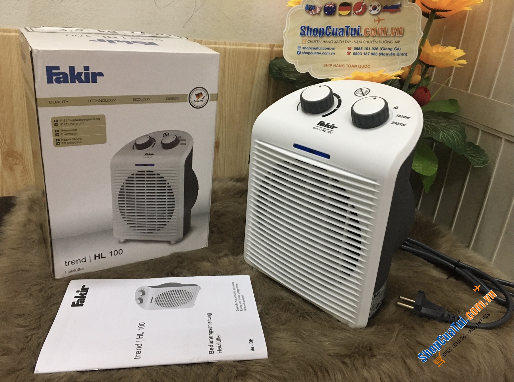 QUẠT SƯỞI FAKIR HL100 ( Có cả chiều mát) và để được trong nhà tắm