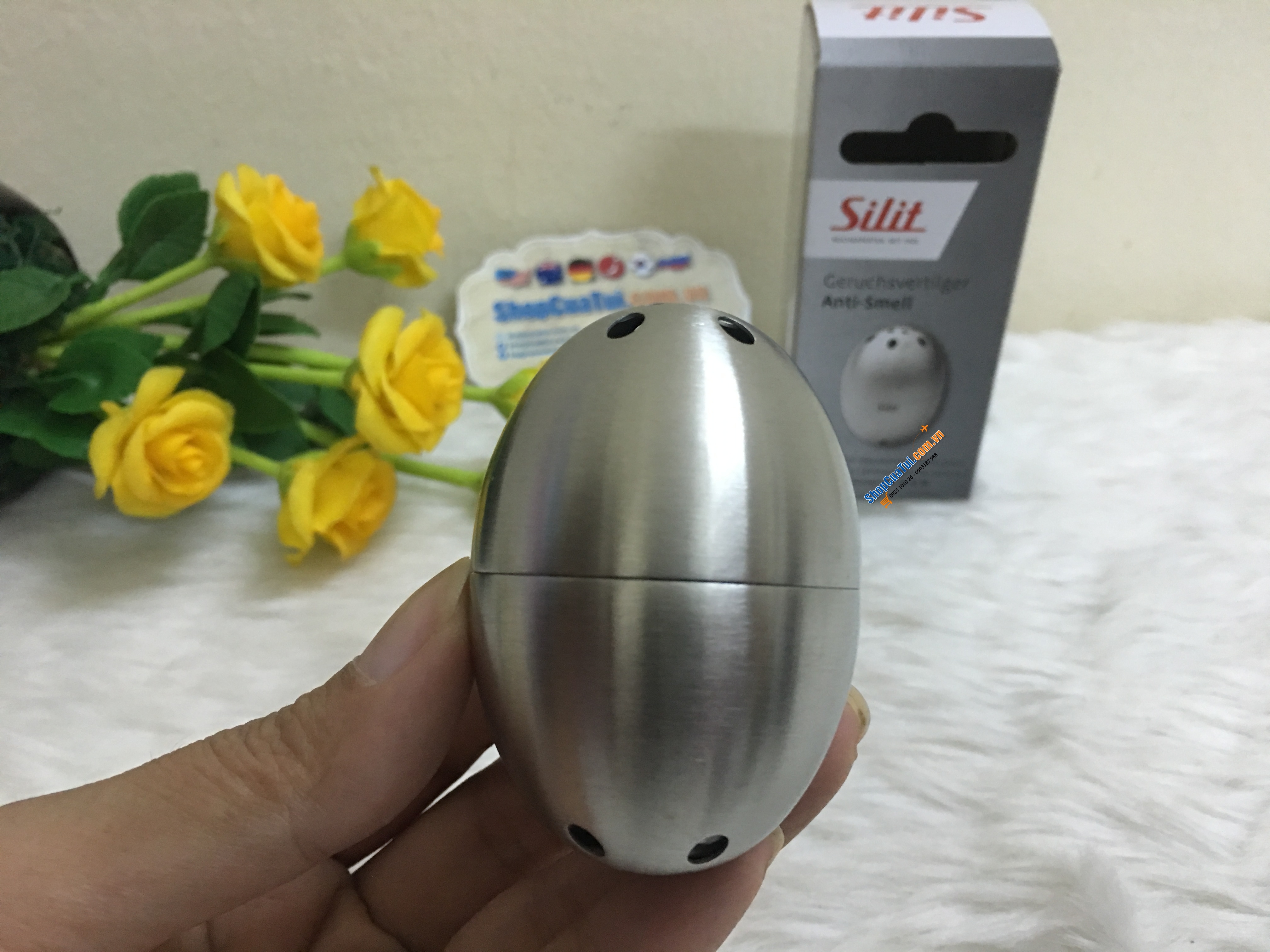 Trứng khử mùi cho tủ lạnh của Silit.