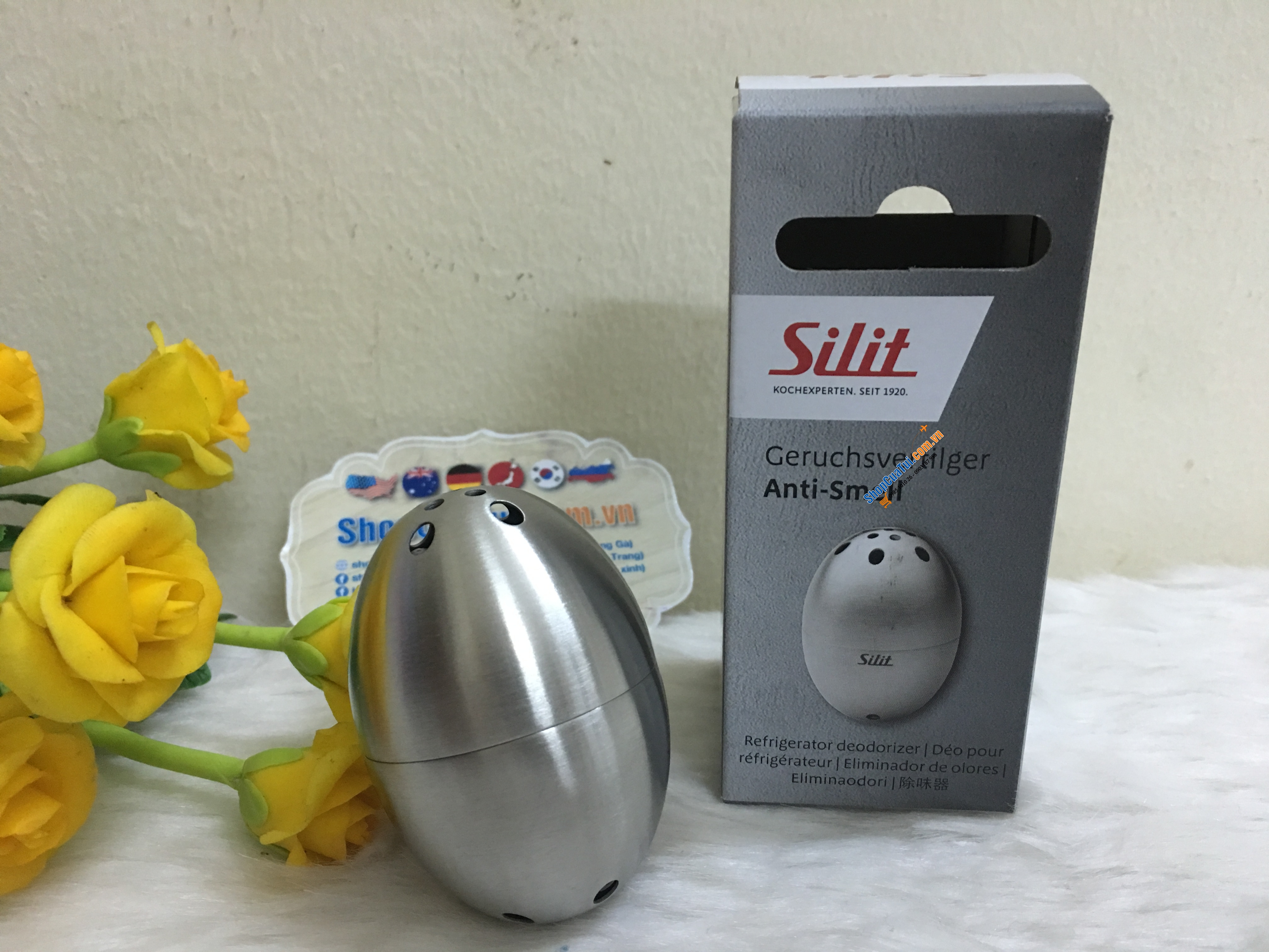 Trứng khử mùi cho tủ lạnh của Silit.