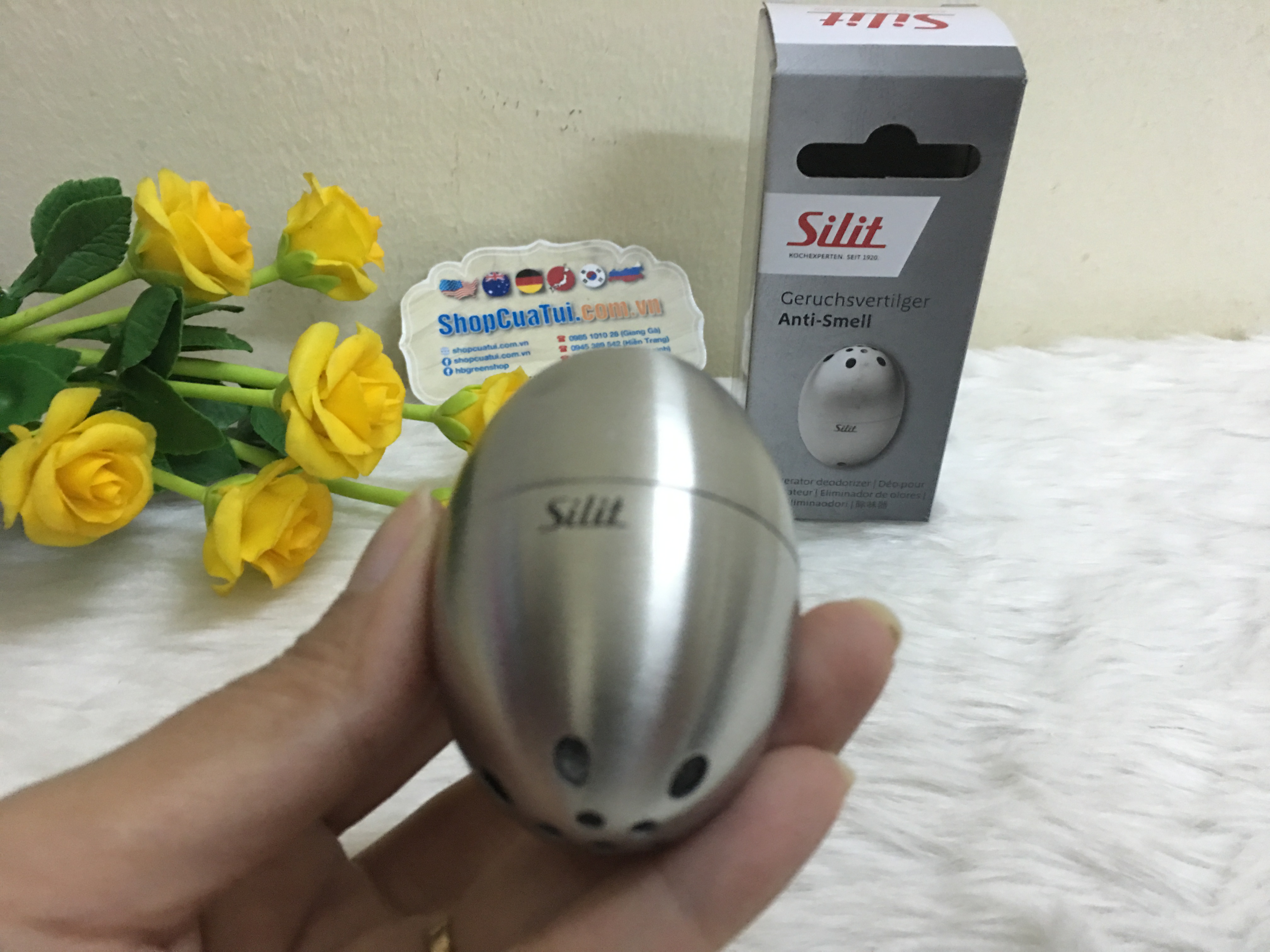 Trứng khử mùi cho tủ lạnh của Silit.