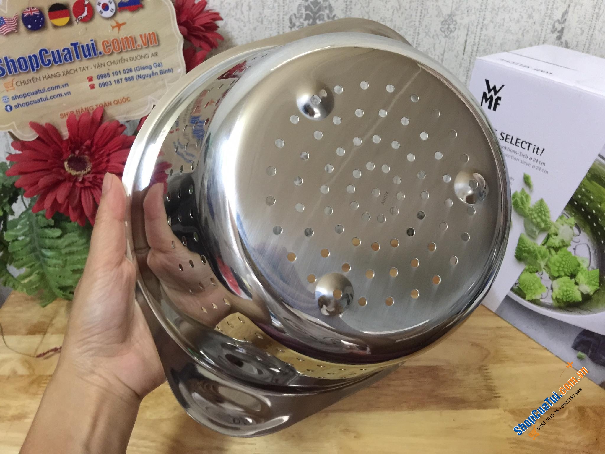 RỔ WMF INOX 2 QUAI CẦM SIÊU XỊN