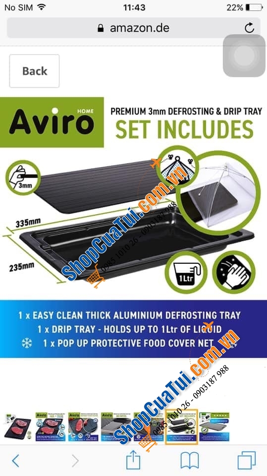 THỚT RÃ ĐÔNG AVIRO KÈM MÀN CHE CHỐNG RUỒI MUỖI