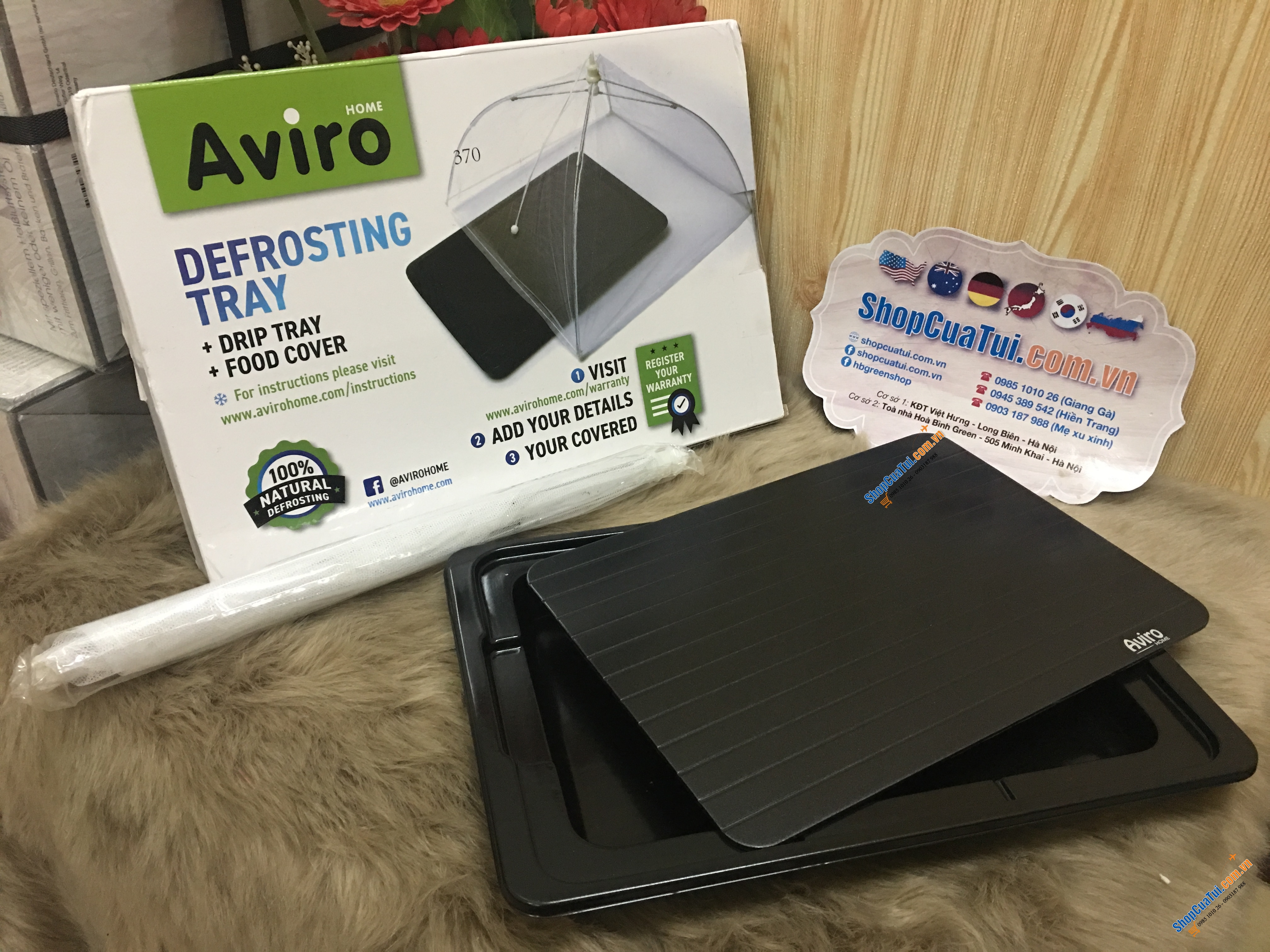 THỚT RÃ ĐÔNG AVIRO KÈM MÀN CHE CHỐNG RUỒI MUỖI