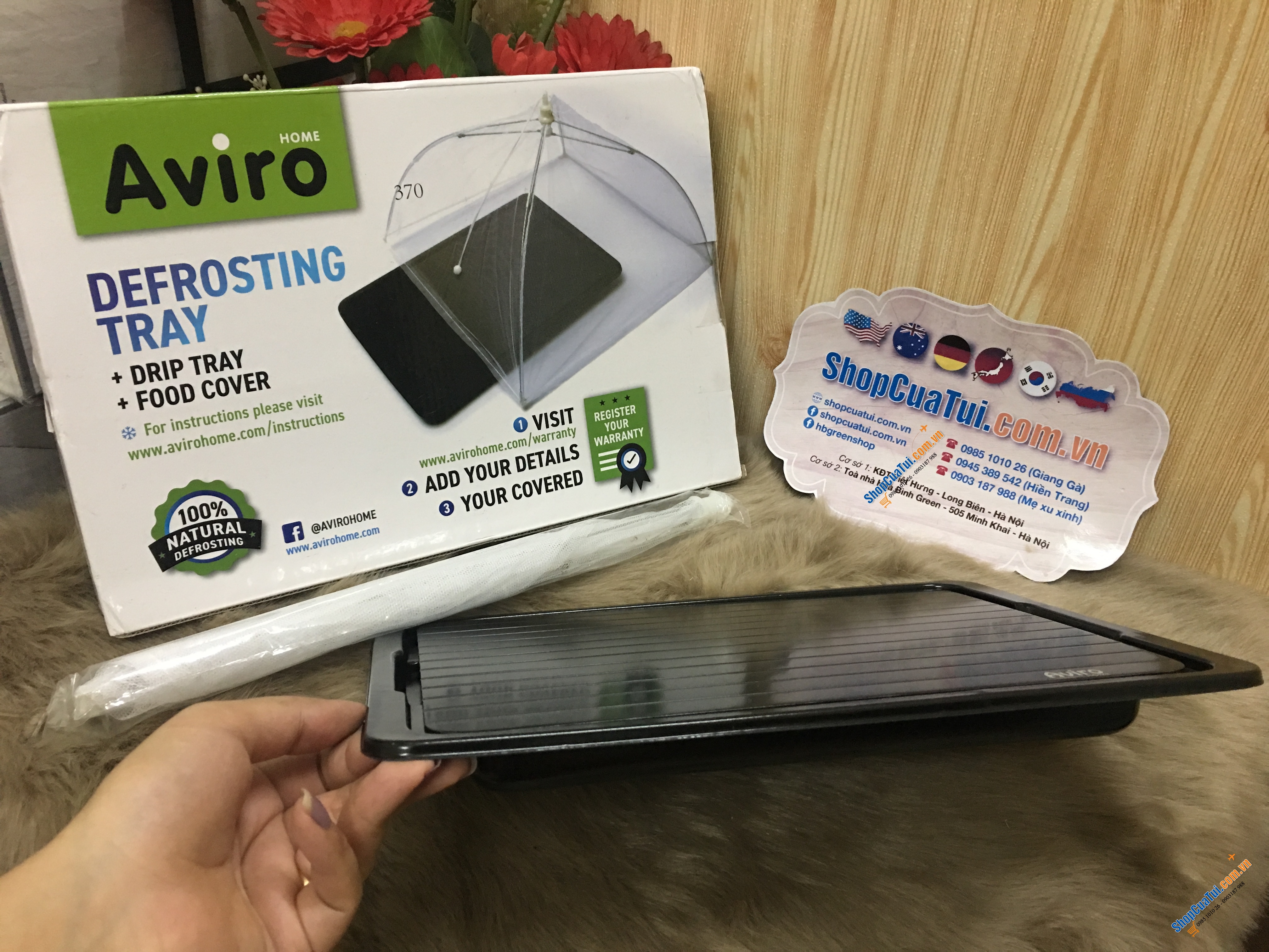 THỚT RÃ ĐÔNG AVIRO KÈM MÀN CHE CHỐNG RUỒI MUỖI