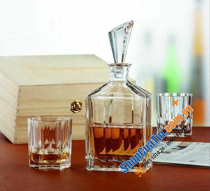 Bộ sản phẩm bình và cốc uống rượu PHA LÊ KHÔNG CHÌ Whisky Nachtmann Aspen
