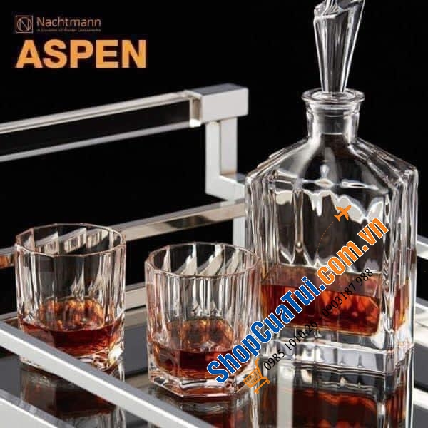 Bộ sản phẩm bình và cốc uống rượu PHA LÊ KHÔNG CHÌ Whisky Nachtmann Aspen
