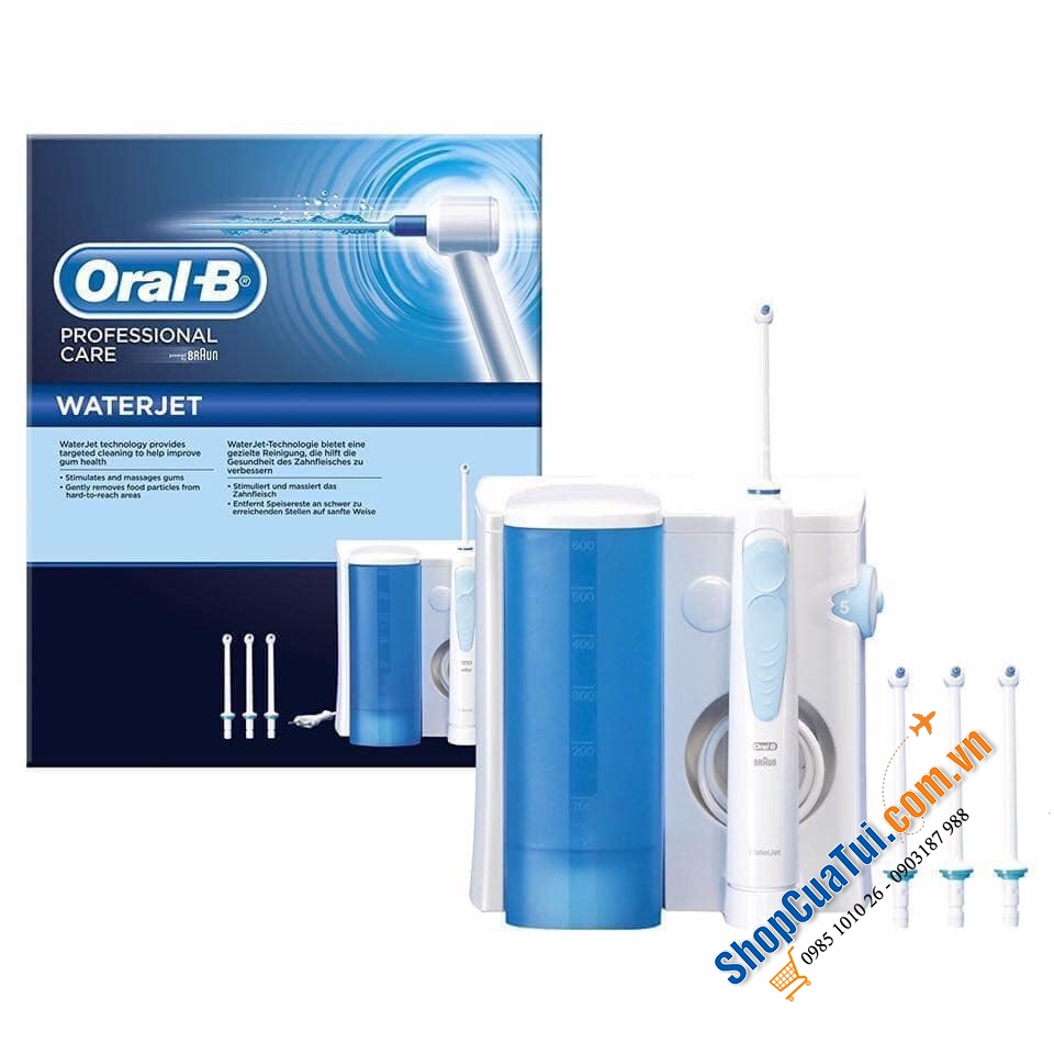 TĂM NƯỚC ORAL B WATERJET GỒM 4 ĐẦU CẮM