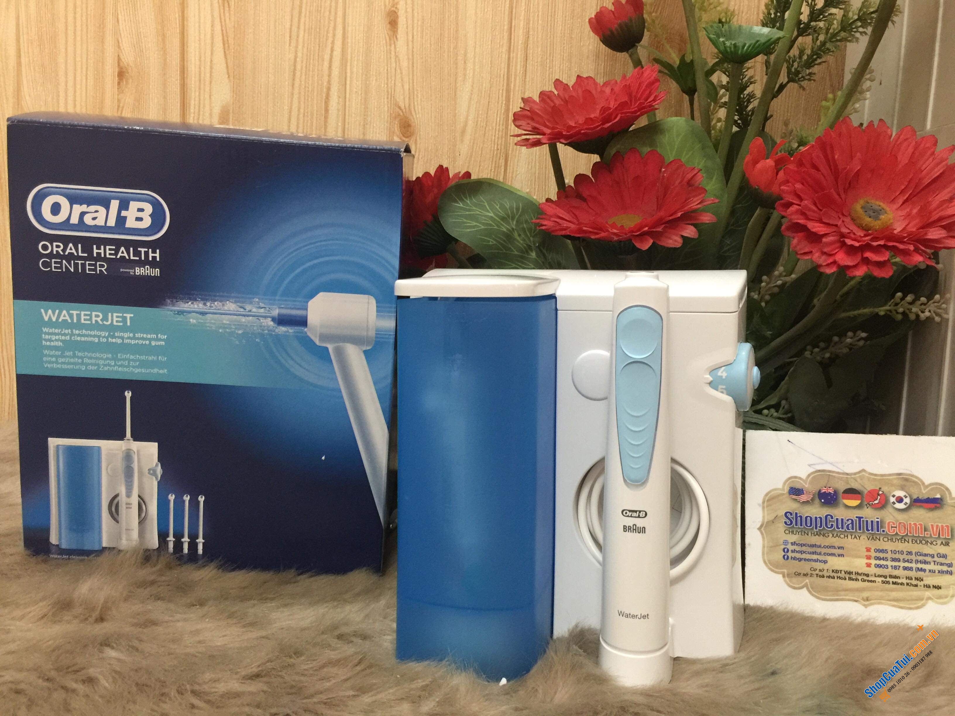 TĂM NƯỚC ORAL B WATERJET GỒM 4 ĐẦU CẮM