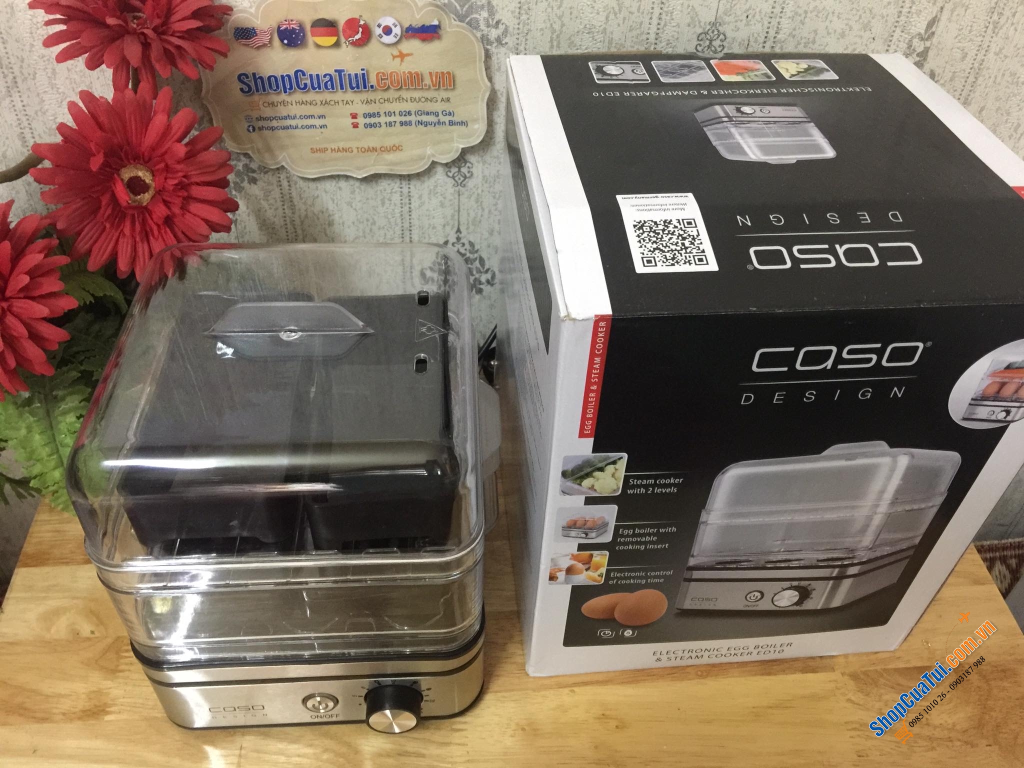 Nồi hấp điện 2 tầng mini Caso ED10 Germany