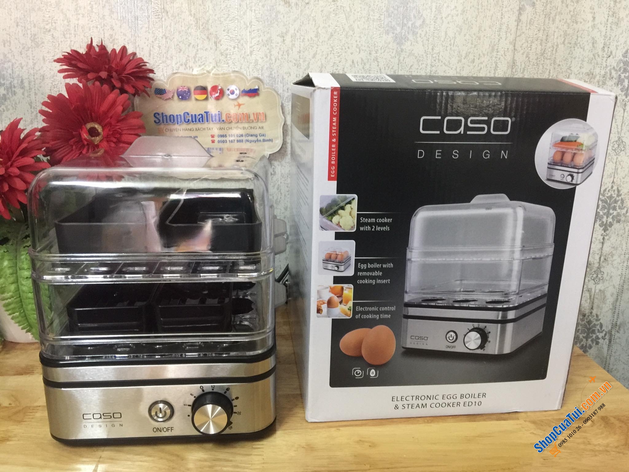 Nồi hấp điện 2 tầng mini Caso ED10 Germany