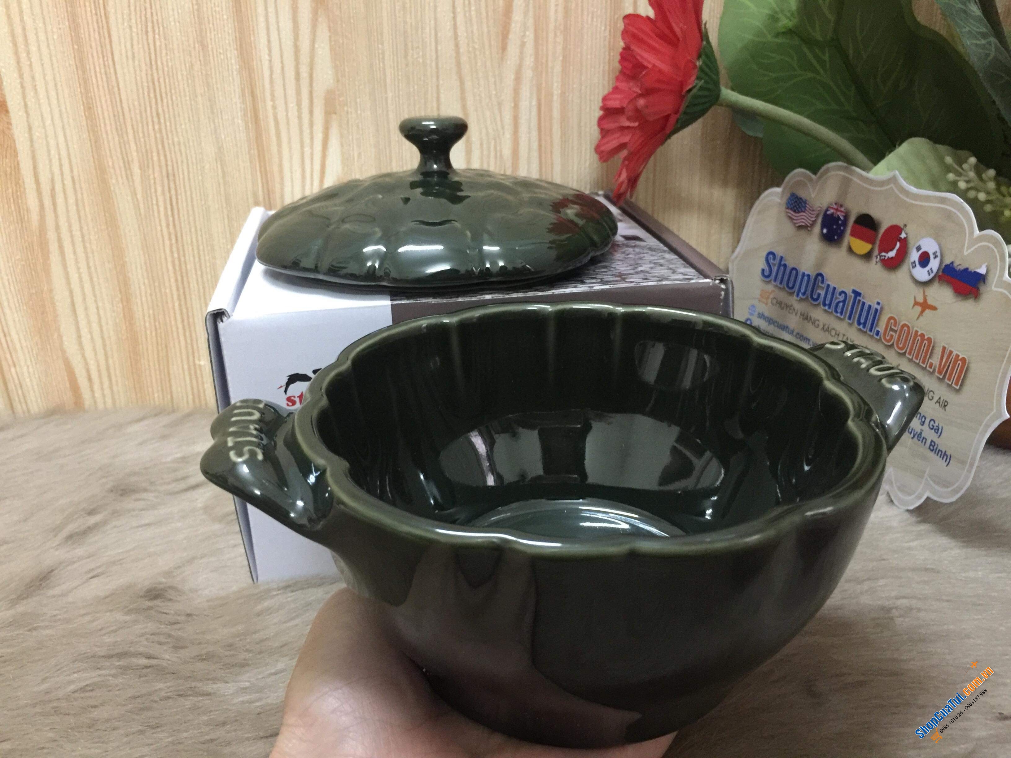 ÂU SỨ STAUB HÌNH HOA ASTISO - MÀU HÚNG QUẾ ĐẮT GIÁ