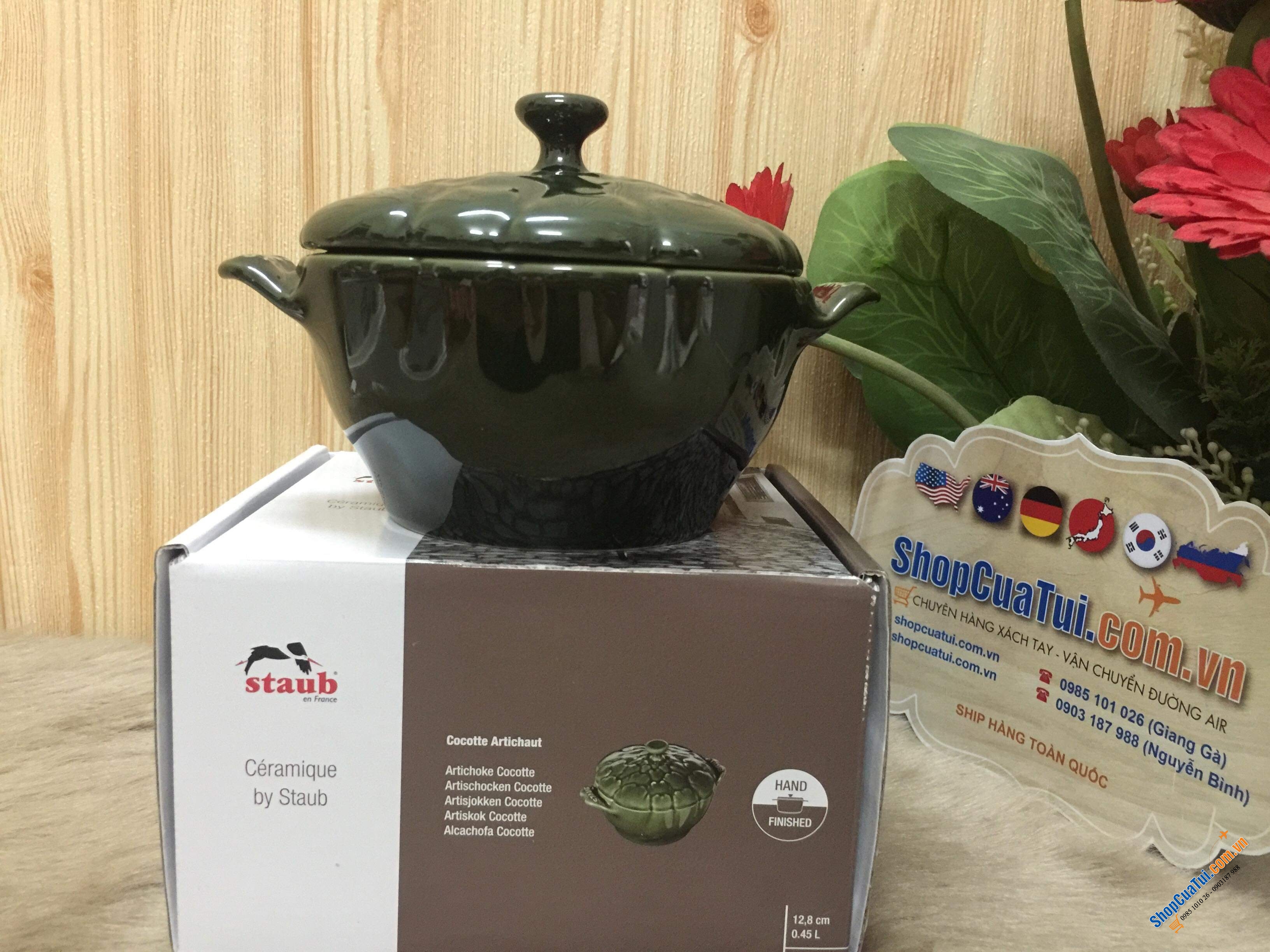 ÂU SỨ STAUB HÌNH HOA ASTISO - MÀU HÚNG QUẾ ĐẮT GIÁ