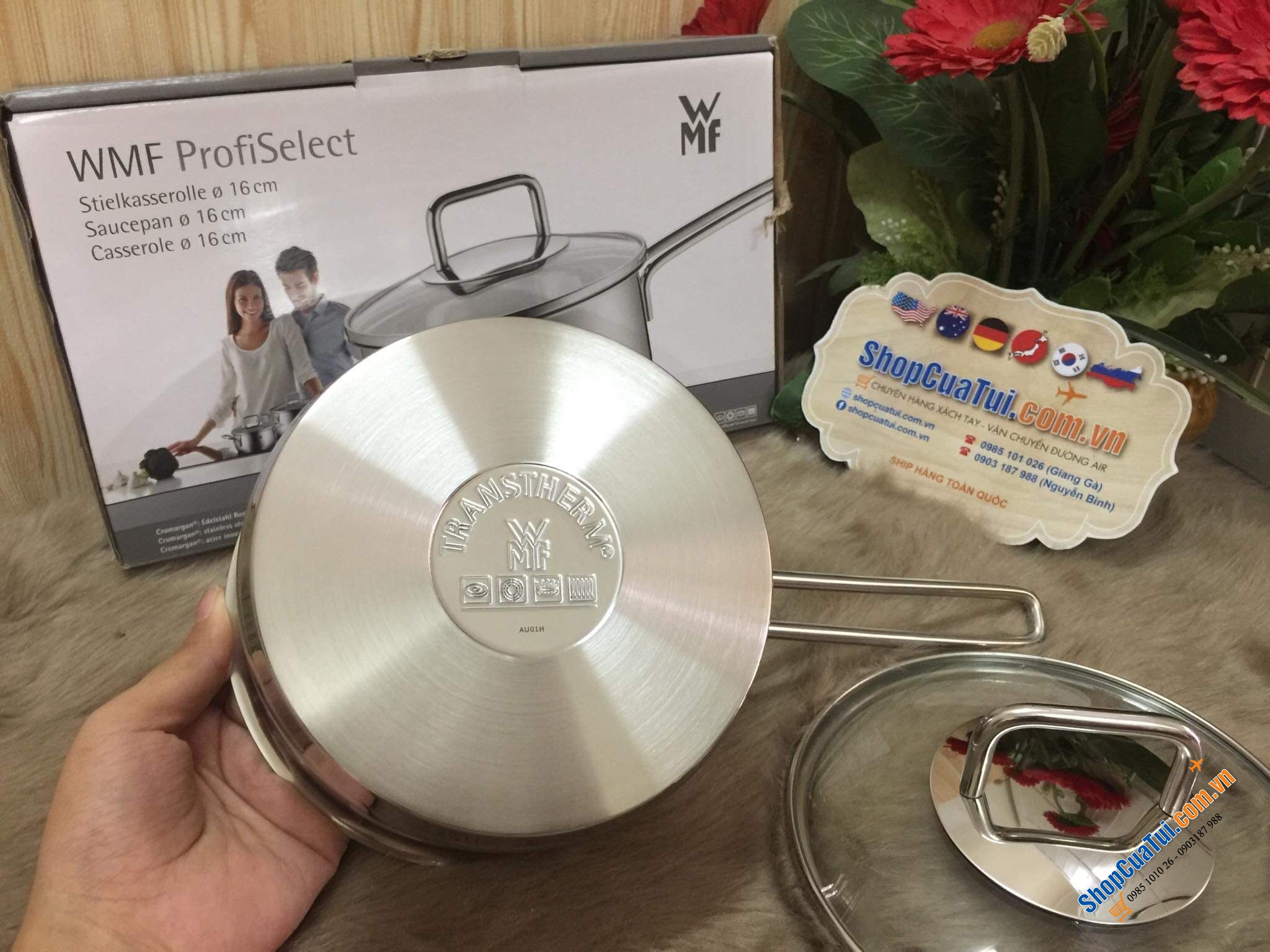 QUÁNH WMF 16 CM NẮP KÍNH