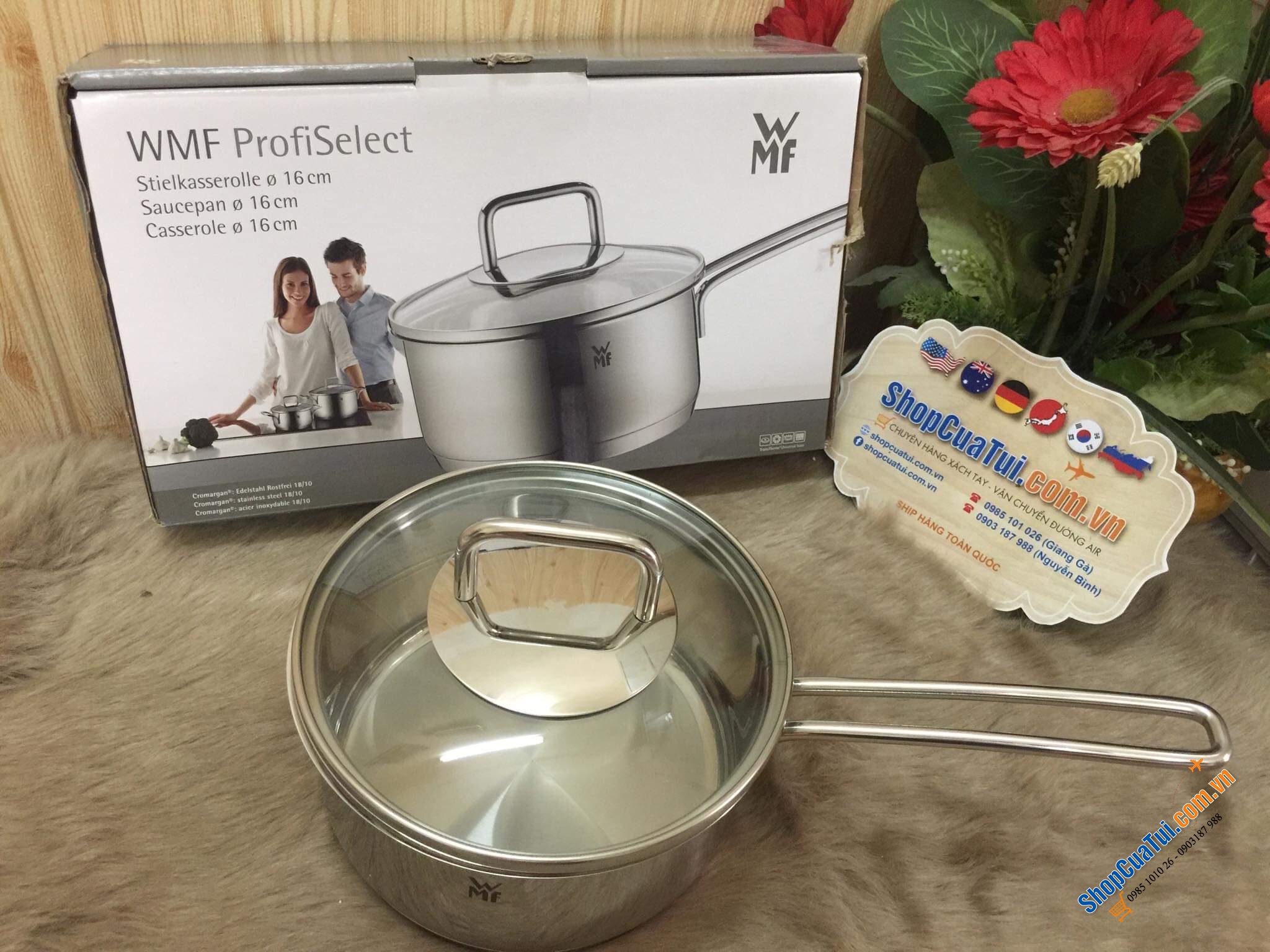QUÁNH WMF 16 CM NẮP KÍNH