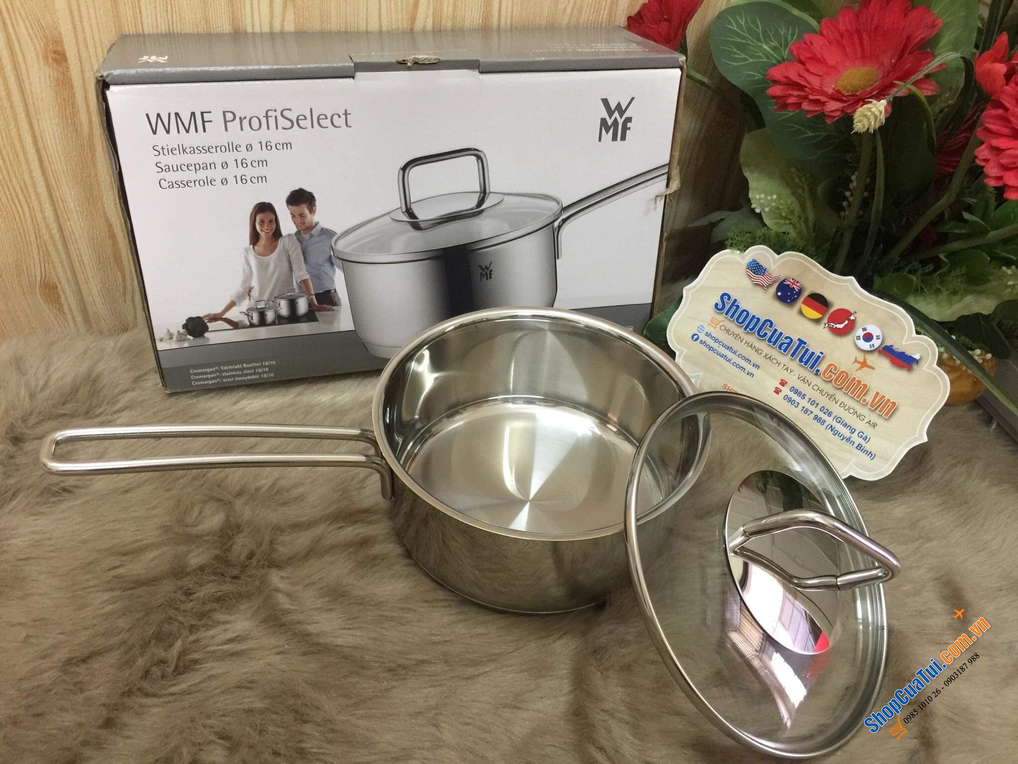 QUÁNH WMF 16 CM NẮP KÍNH