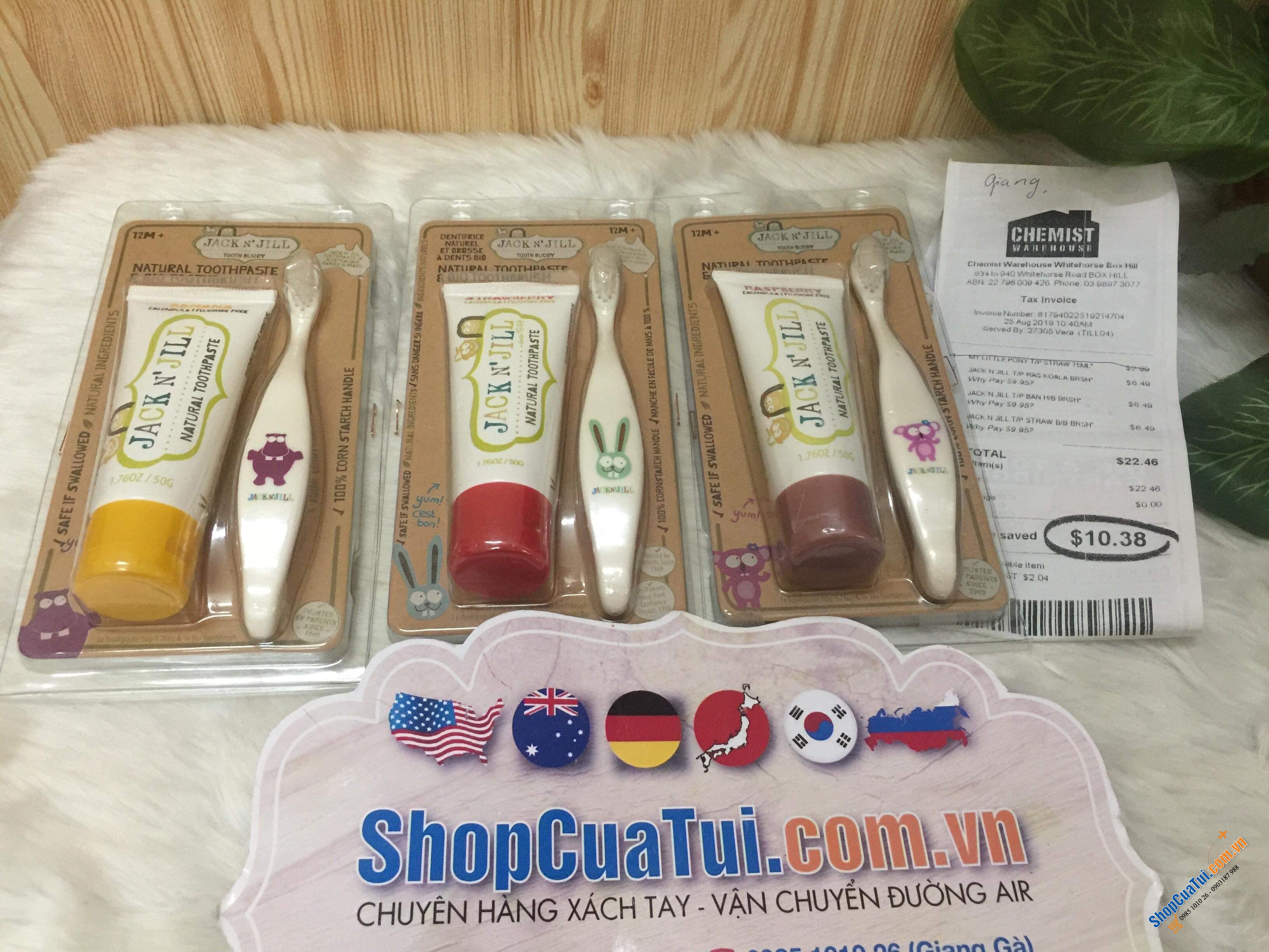 Sét bàn chải và Kem đánh răng cho bé Jack n Jill (dành cho các bé trên 1 tuổi).