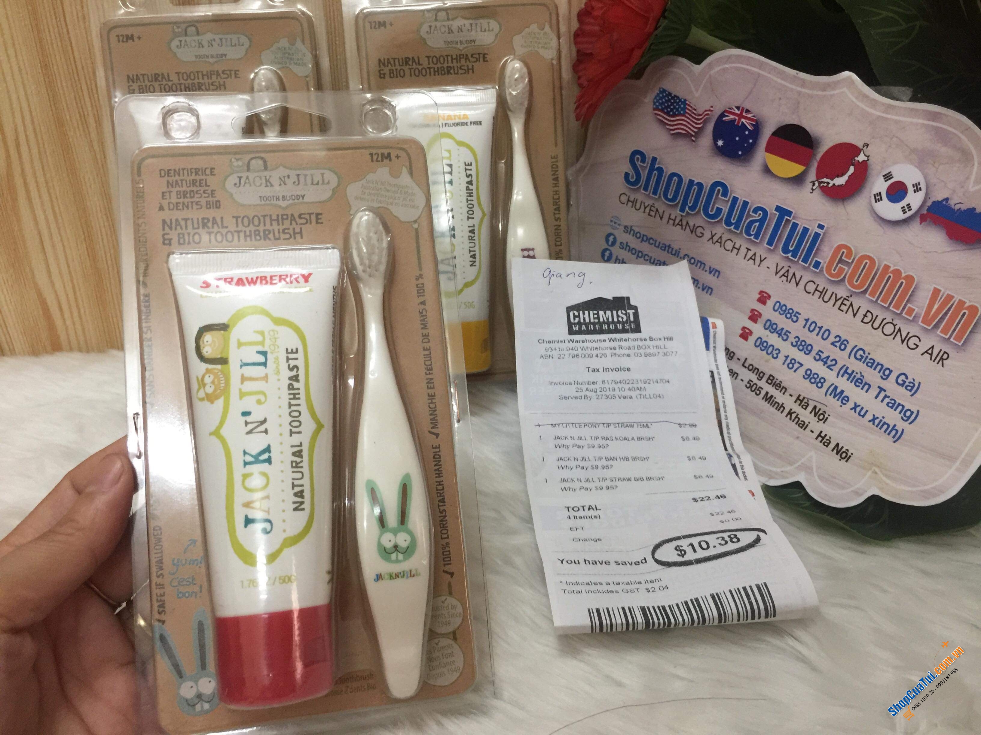 Sét bàn chải và Kem đánh răng cho bé Jack n Jill (dành cho các bé trên 1 tuổi).