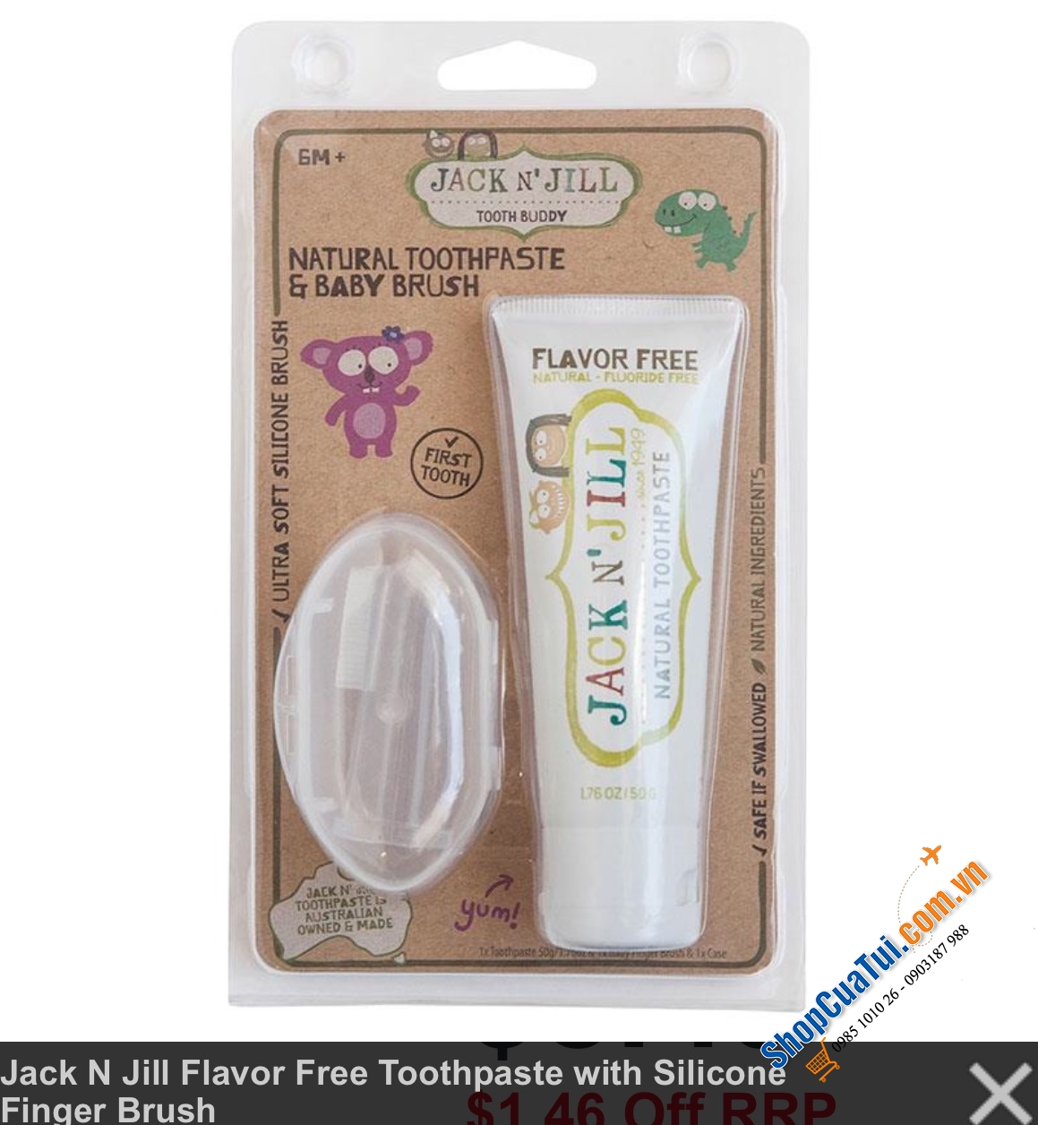 Sét bàn chải và Kem đánh răng cho bé Jack n Jill (dành cho các bé trên 1 tuổi).
