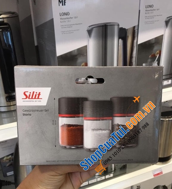 Set 3 lọ đựng gia vị Silit Storio siêu sang