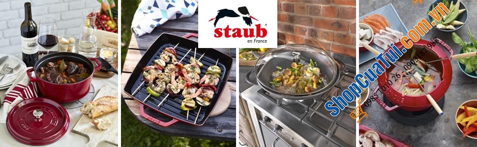 NỒI GANG ĐÚC STAUB 24CM - 3,8L - MÀU ĐỎ BORDEAUX