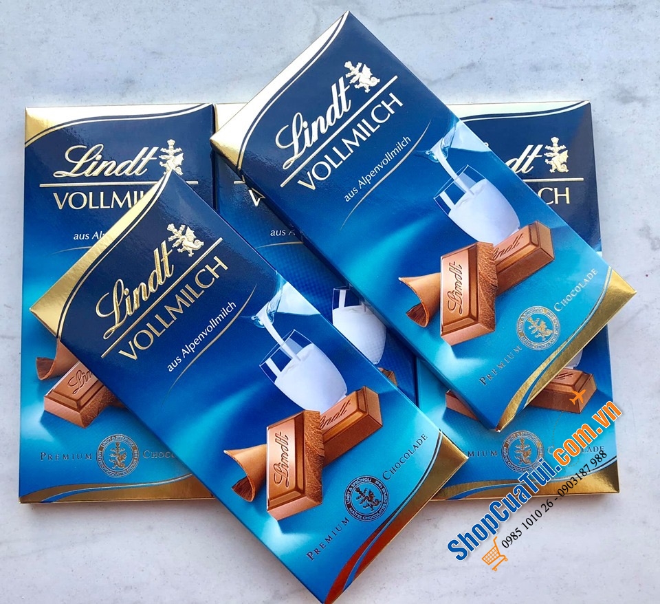 Sô cô la thanh socola Lindt loại Thượng hạng bậc nhất ( Premium Chocolate) Full Milk ( Vollmilch) 100g