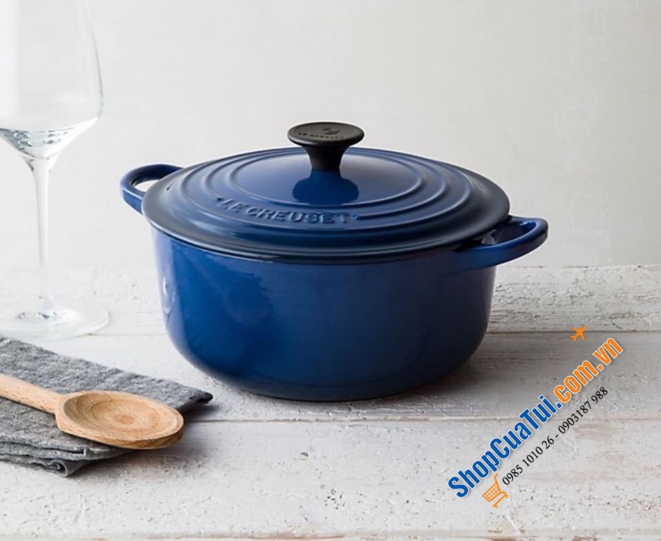 NỒI GANG LE CREUSETE 20 CM - Dung tích 2,4 LIT - CAO TẦM 14 cm