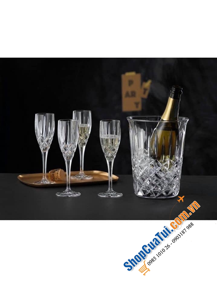 BÌNH ƯỚP LẠNH RƯỢU , CHAMPAGNE VÀ 4 LY UỐNG CHAMPAGNE NACHTMANN