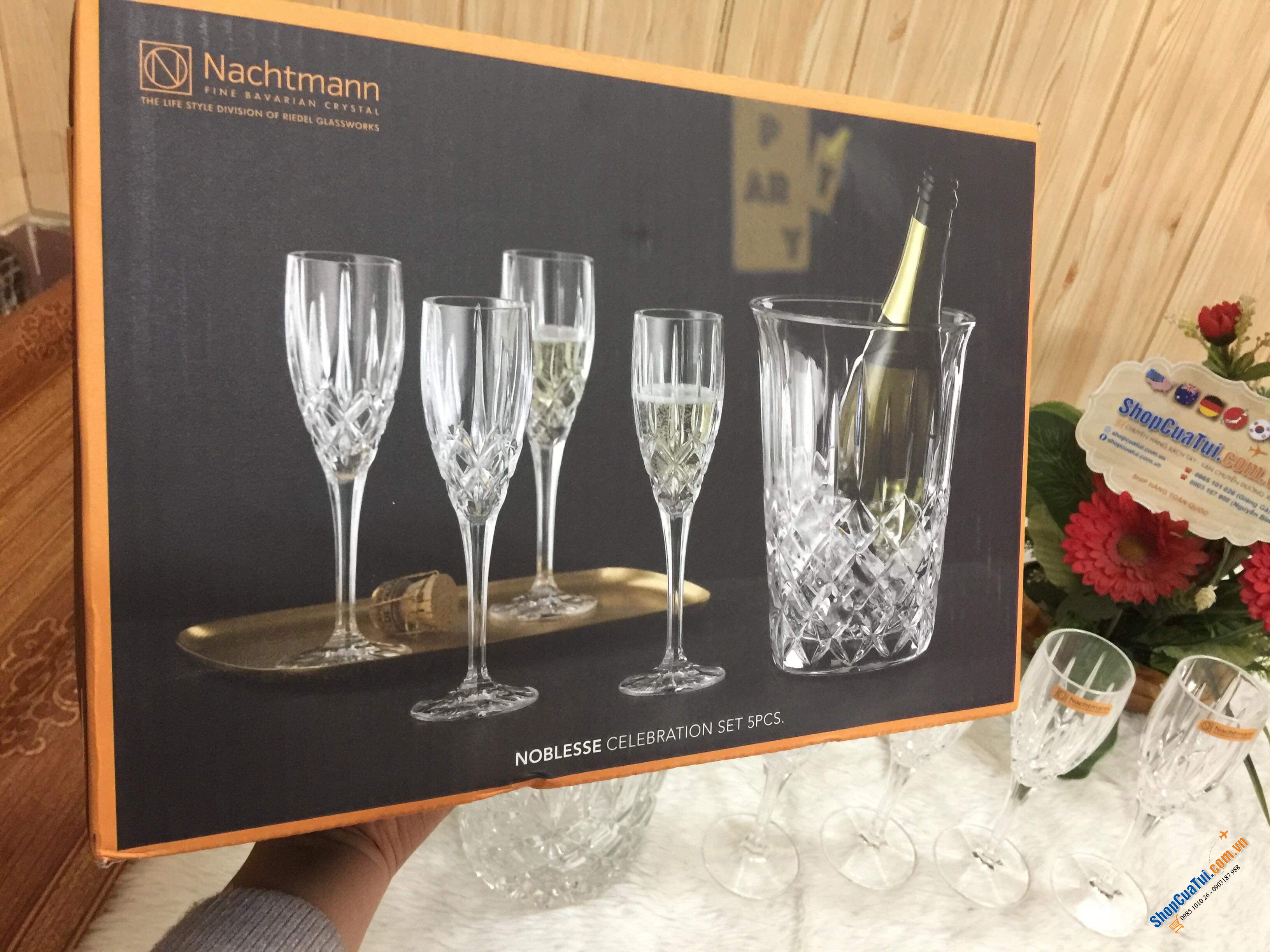 BÌNH ƯỚP LẠNH RƯỢU , CHAMPAGNE VÀ 4 LY UỐNG CHAMPAGNE NACHTMANN
