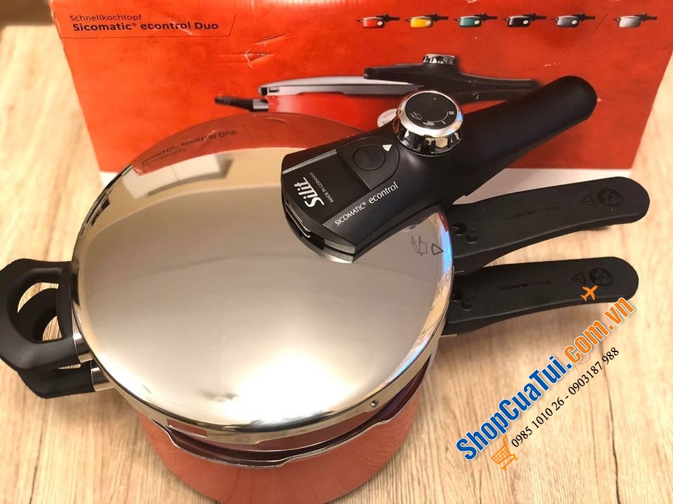 SET NỒI ÁP SUẤT SILIT SICOMATIC ECONTROL MÀU ĐỎ DUNG TÍCH 4,5L + 3L