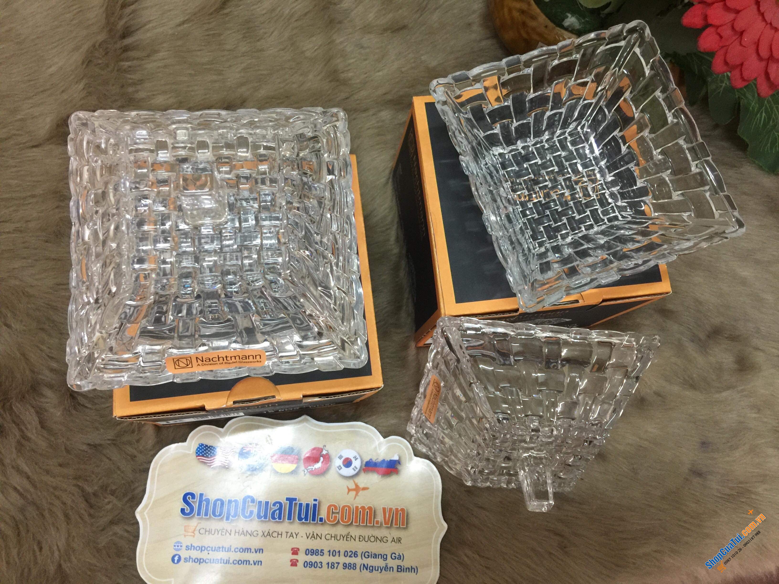 BÁT PHA LÊ NACHTMANN VUÔNG CÓ NẮP 12cmx12cm