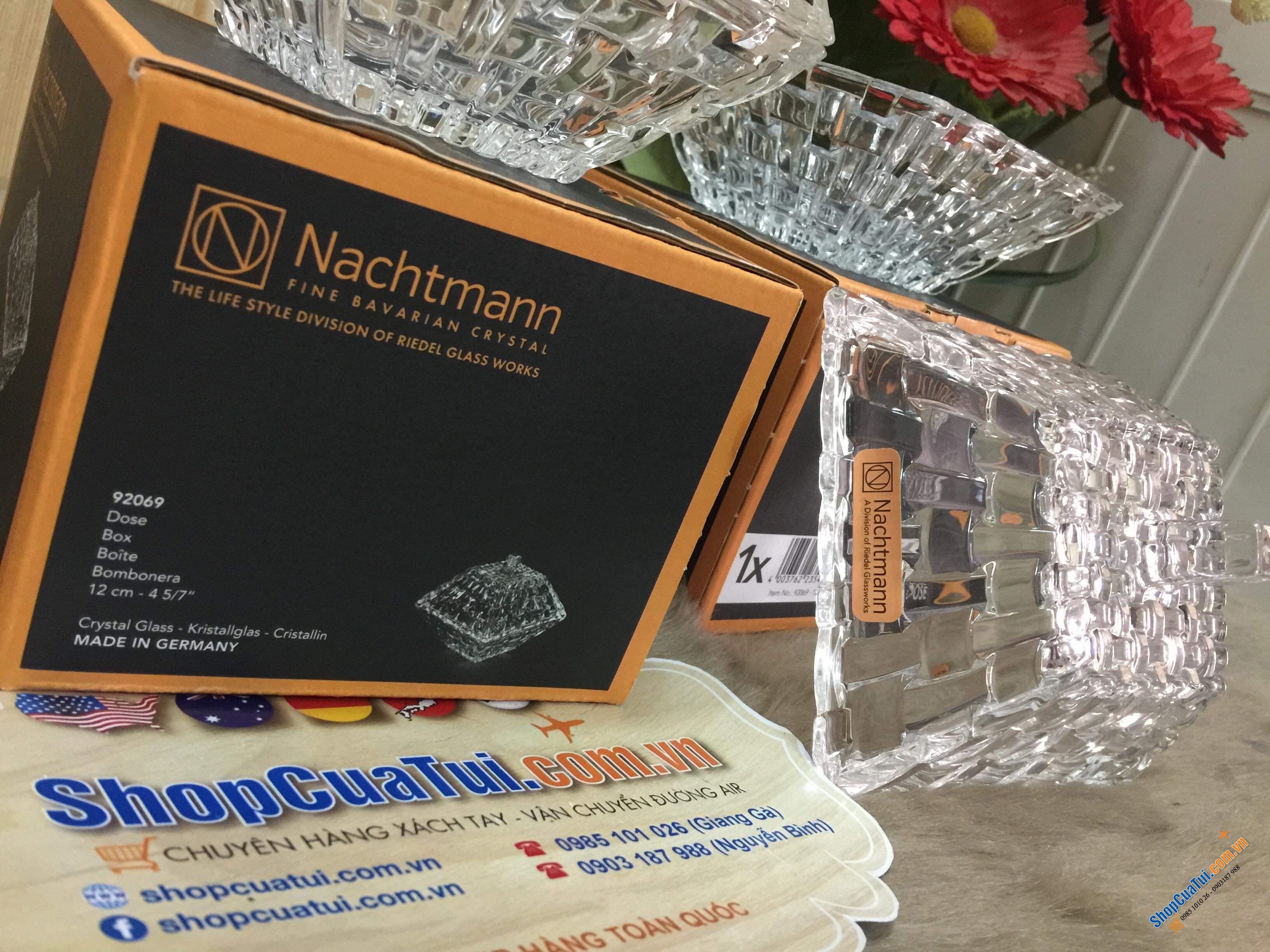 BÁT PHA LÊ NACHTMANN VUÔNG CÓ NẮP 12cmx12cm