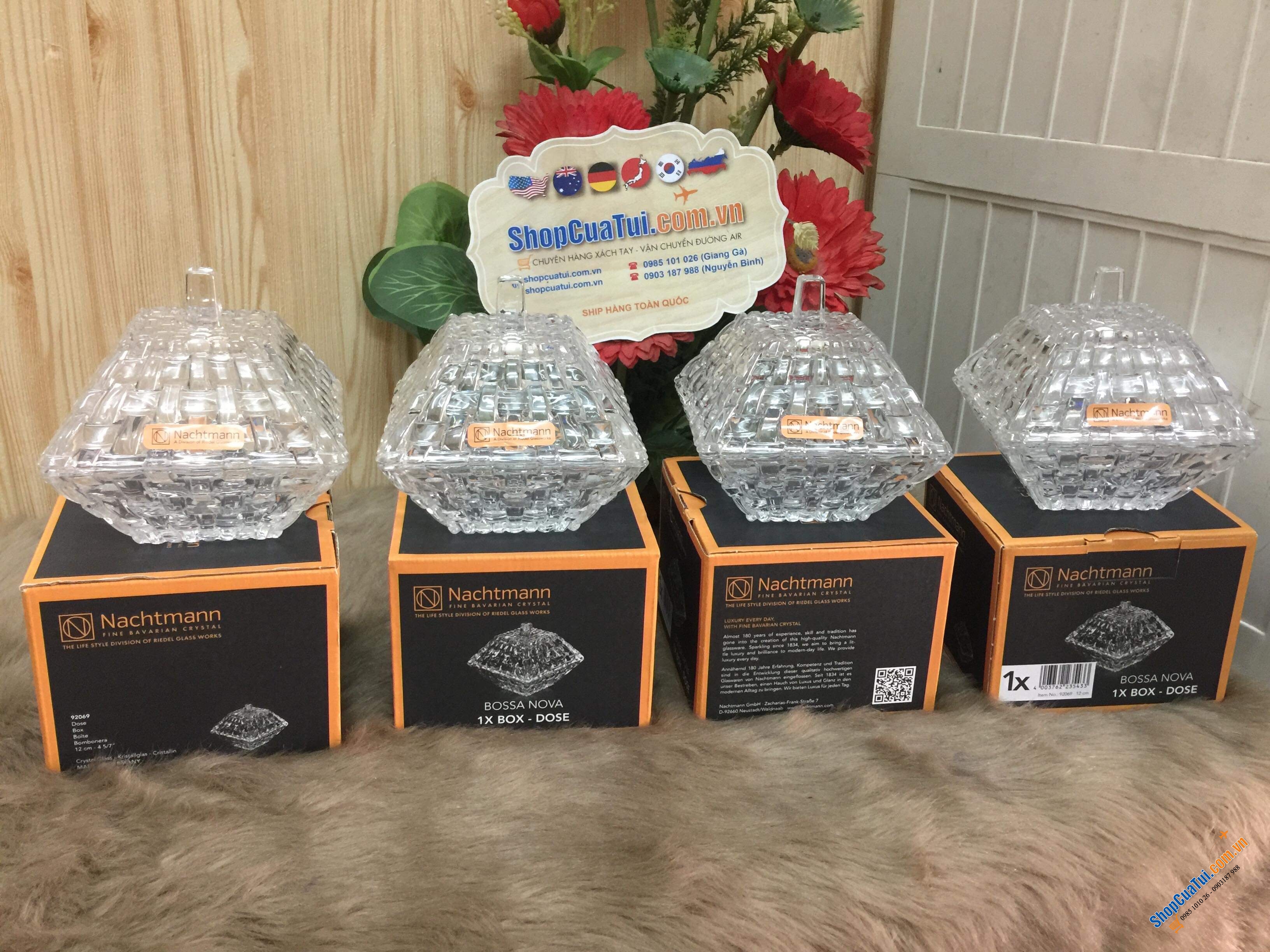 BÁT PHA LÊ NACHTMANN VUÔNG CÓ NẮP 12cmx12cm