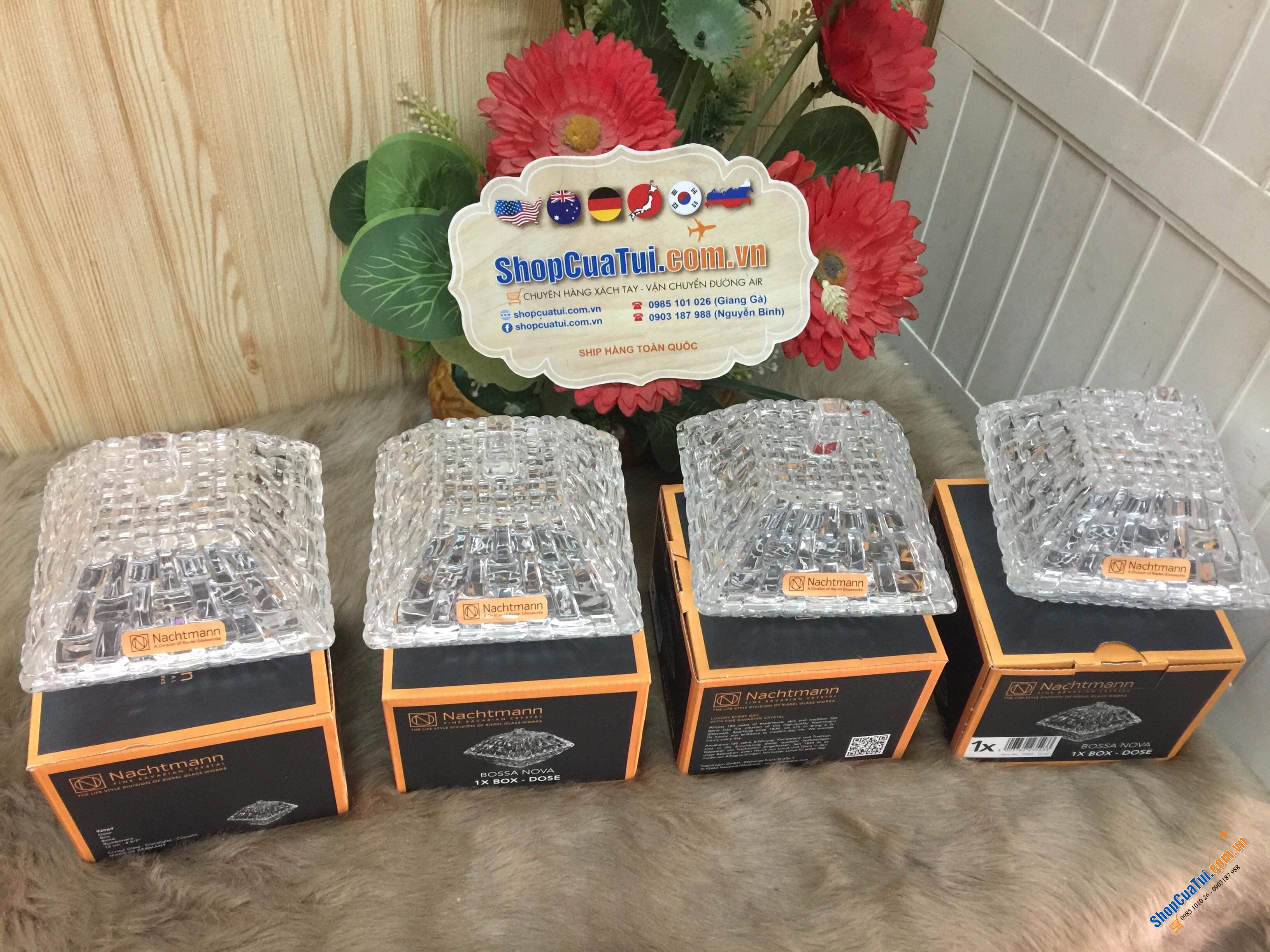 BÁT PHA LÊ NACHTMANN VUÔNG CÓ NẮP 12cmx12cm