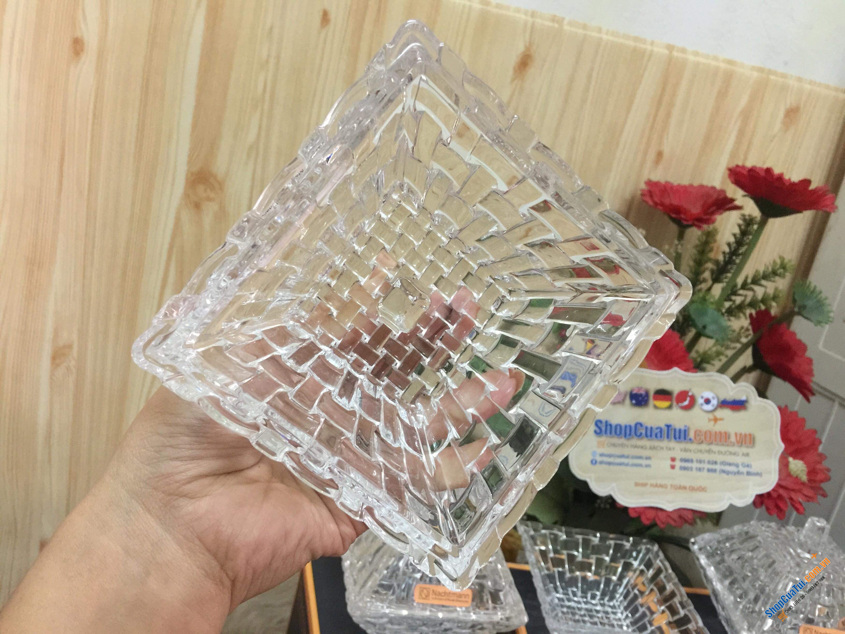 BÁT PHA LÊ NACHTMANN VUÔNG CÓ NẮP 12cmx12cm